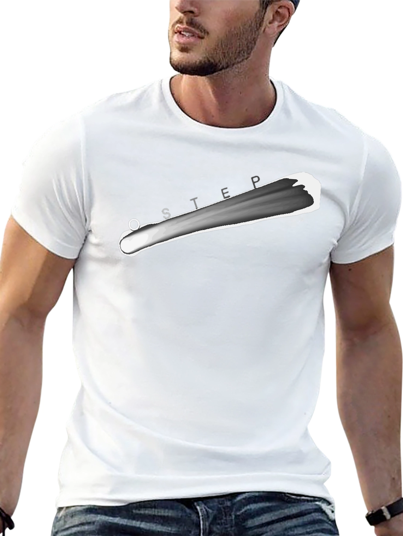 Mens Black T-Shirt with Graphic Design
