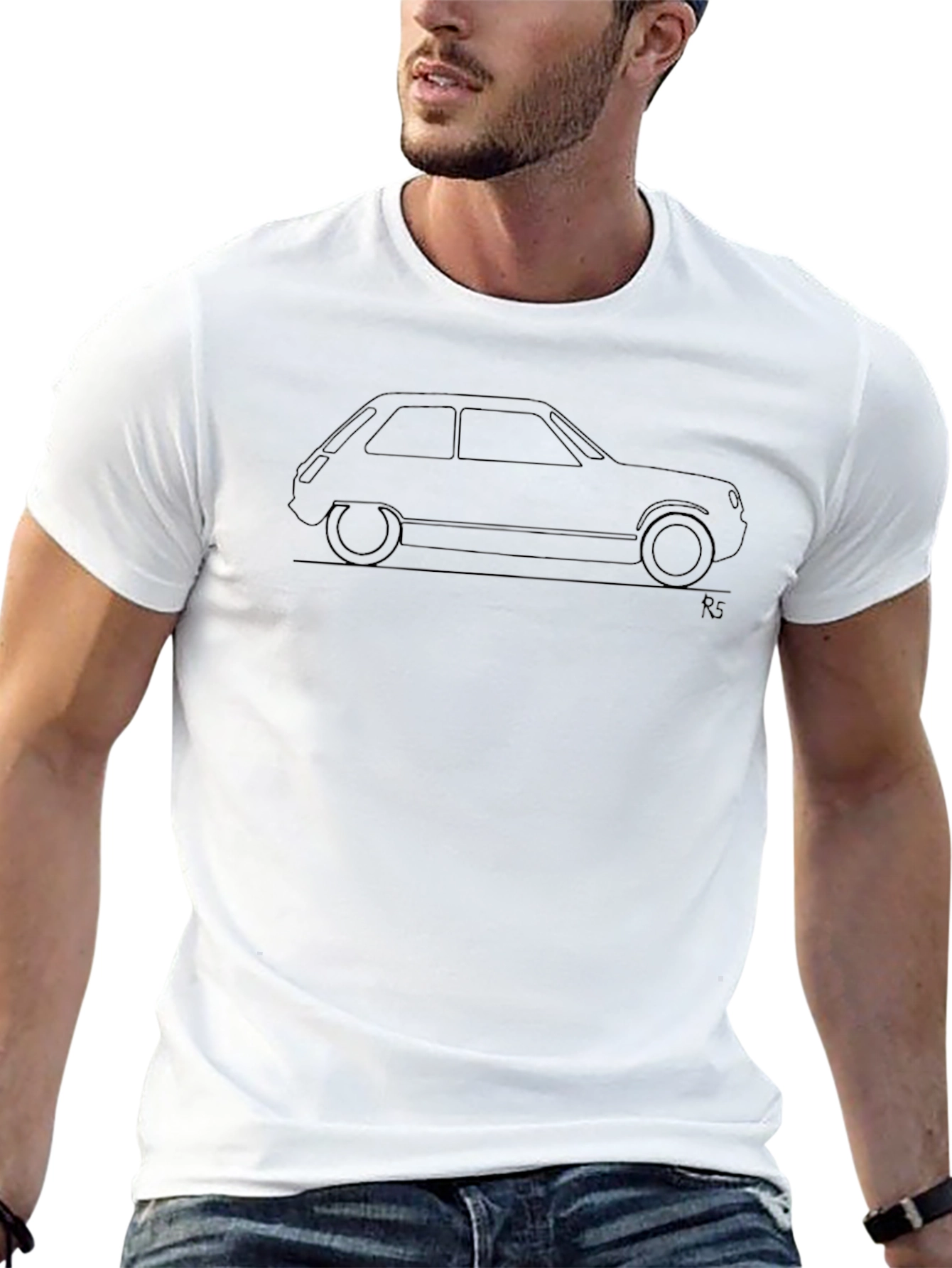 Renault 5 Turbo Outline Graphic Tee - Black