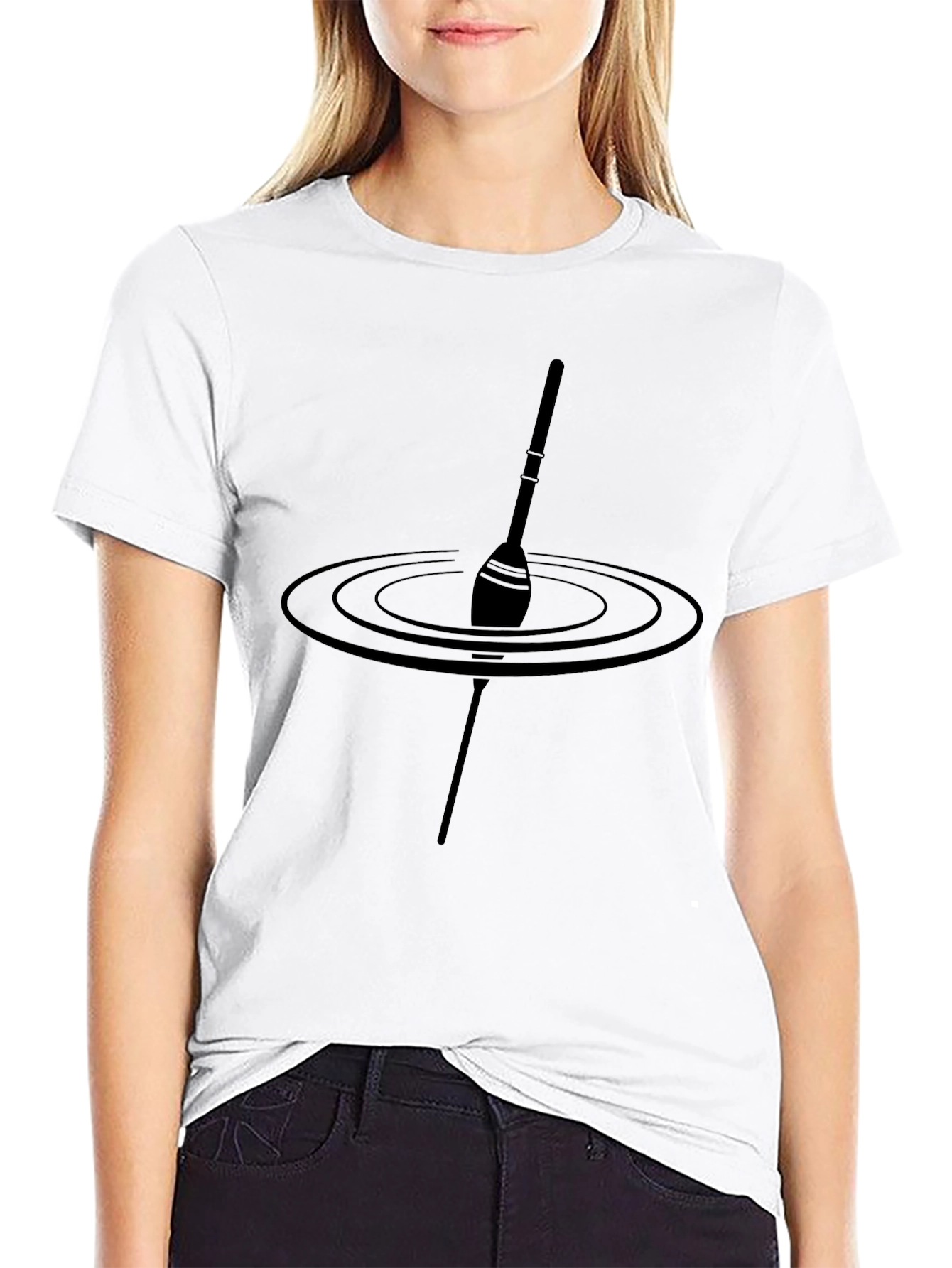 Fishing Bobber Graphic Tee - Black Cotton T-Shirt