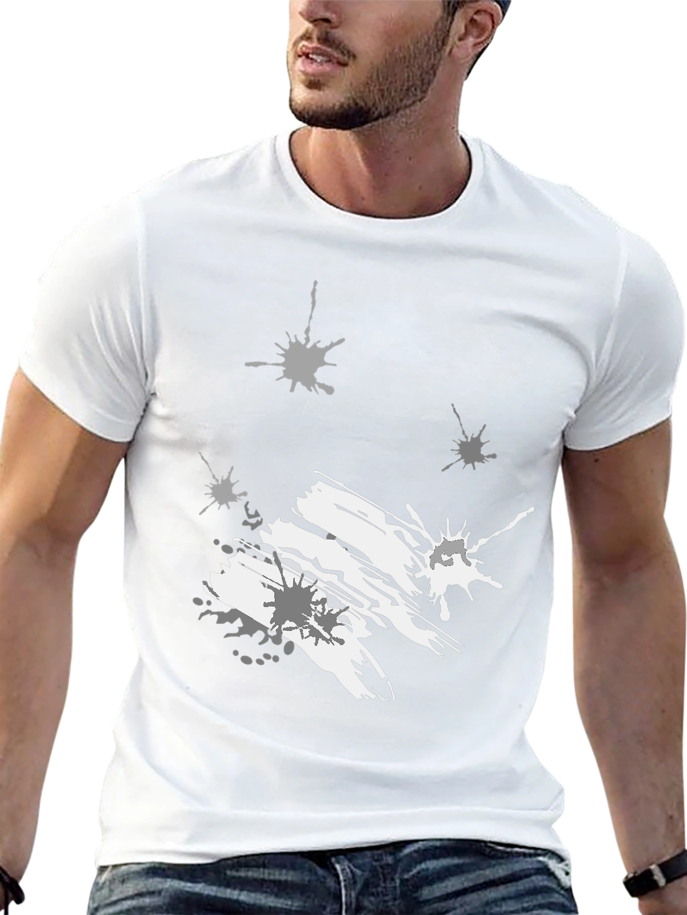 Abstract Splatter Graphic Black Tee