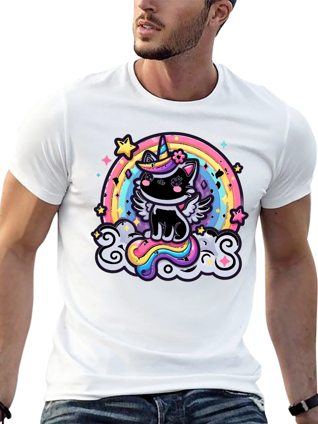 Unicorn Cat Rainbow T-Shirt