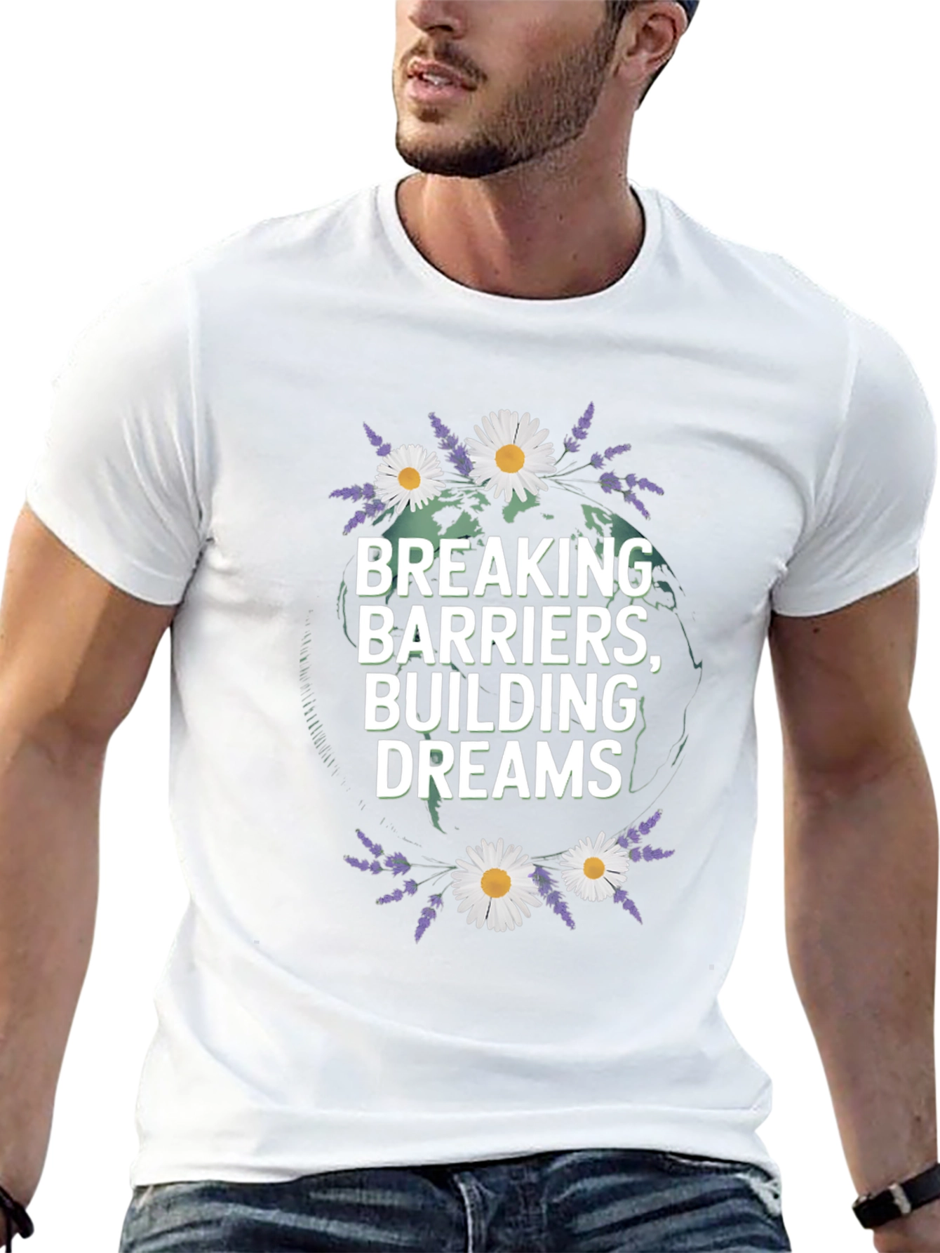 Breaking Barriers T-Shirt - Floral Earth Design