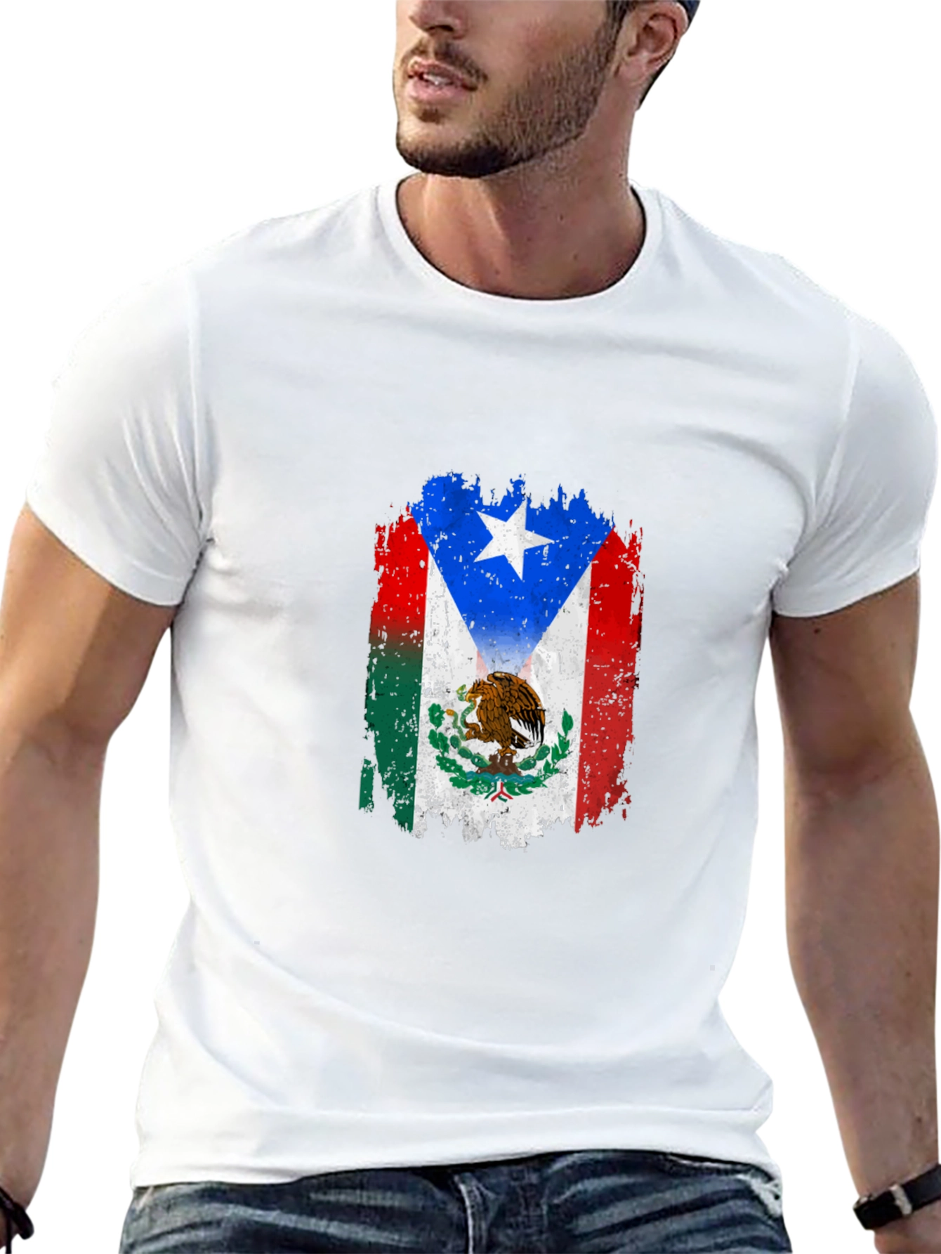 Mexico Puerto Rico Flag T-Shirt