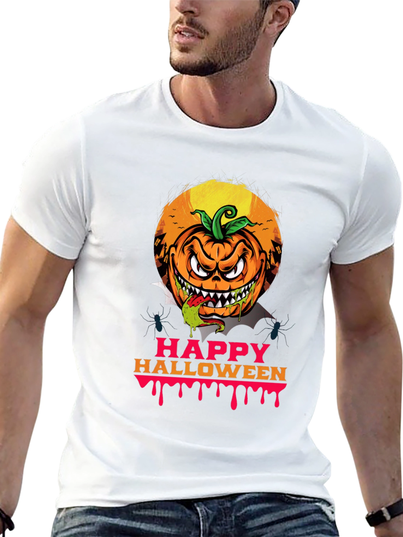 Spooky Halloween Pumpkin Graphic Tee