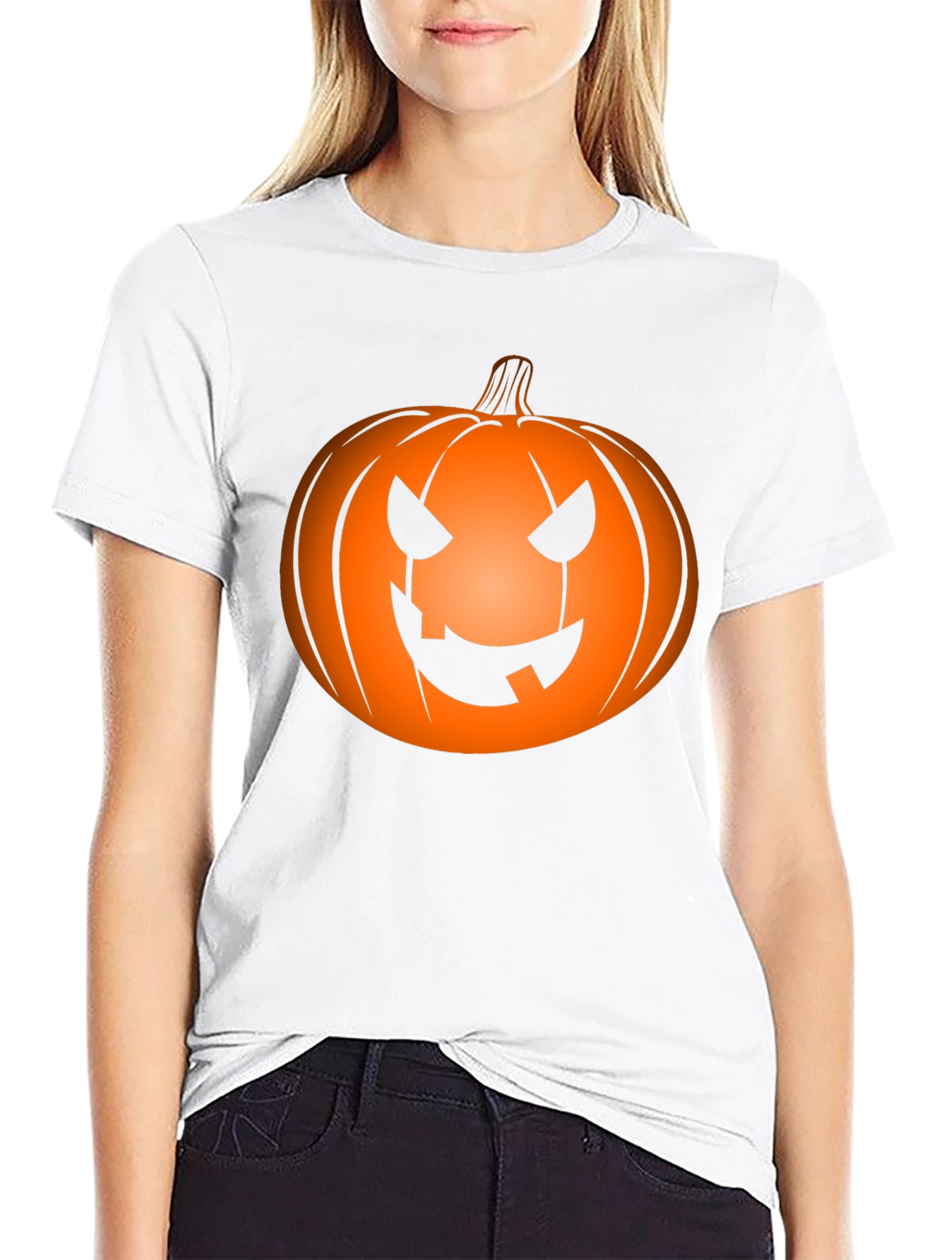 Halloween Pumpkin Graphic Tee - Black Holiday T-Shirt