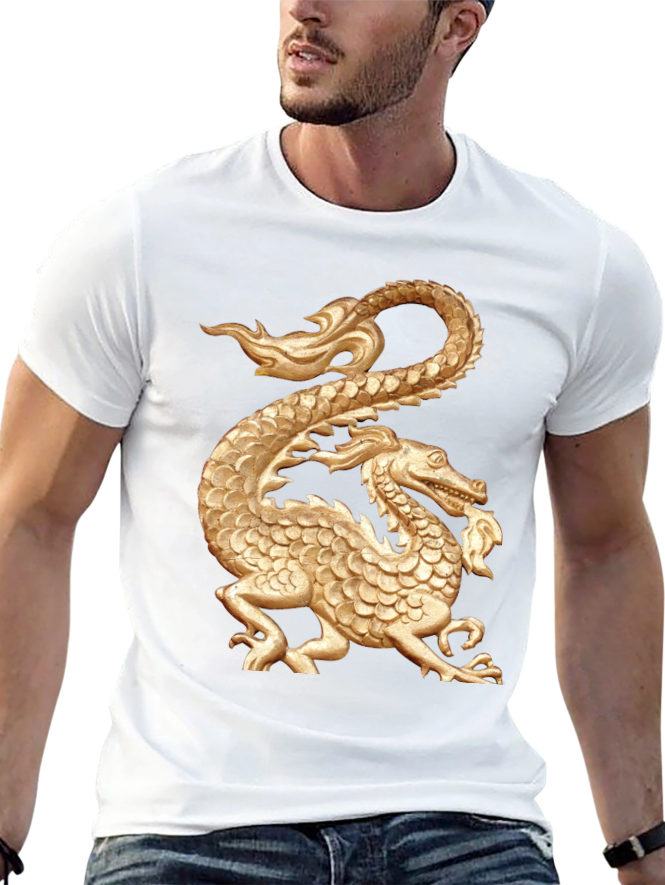 Golden Dragon Graphic Black T-Shirt