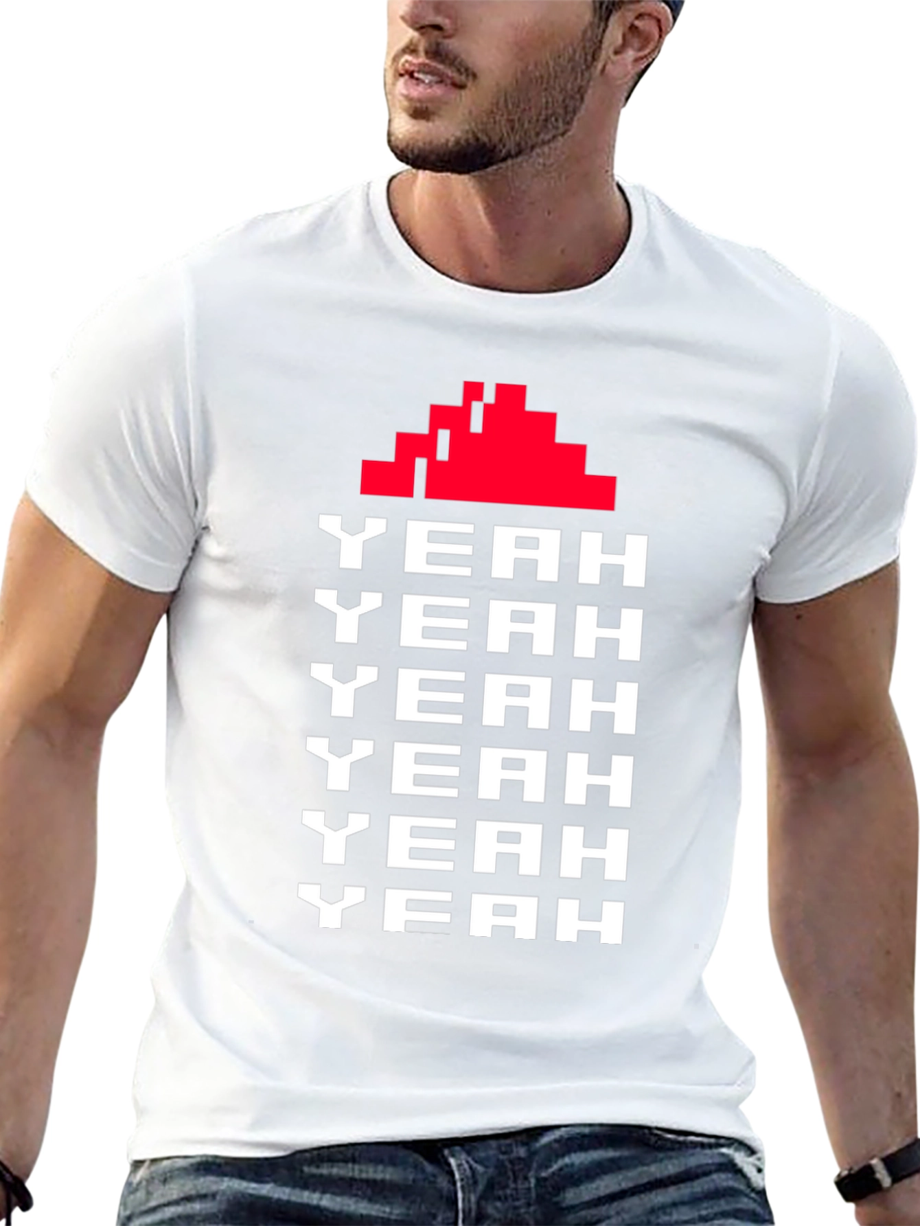 Retro Arcade Game Yeah Text Graphic Tee