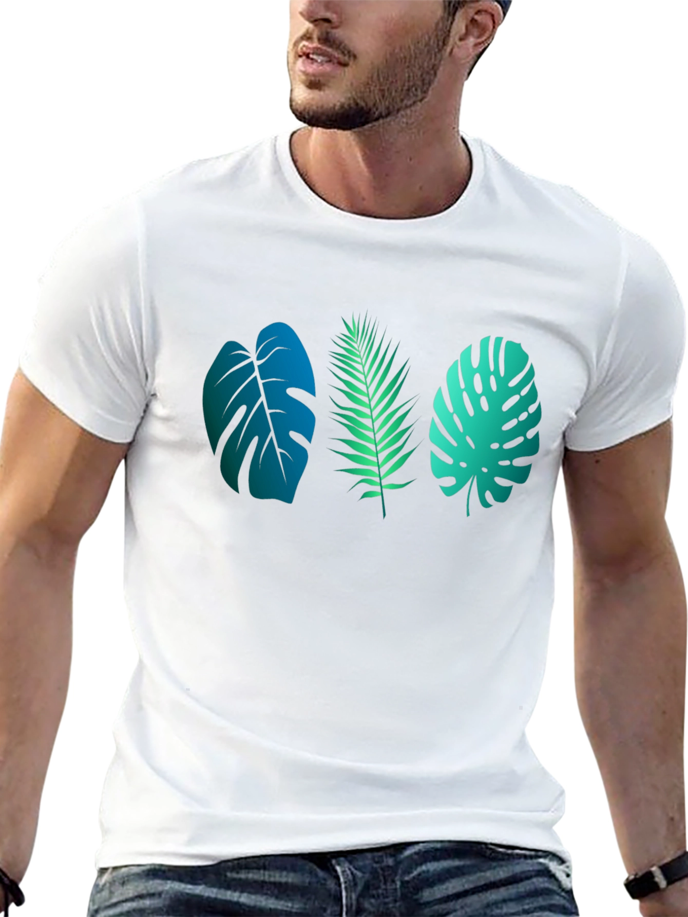 Tropical Leaves Graphic T-Shirt - Trendy & Cool