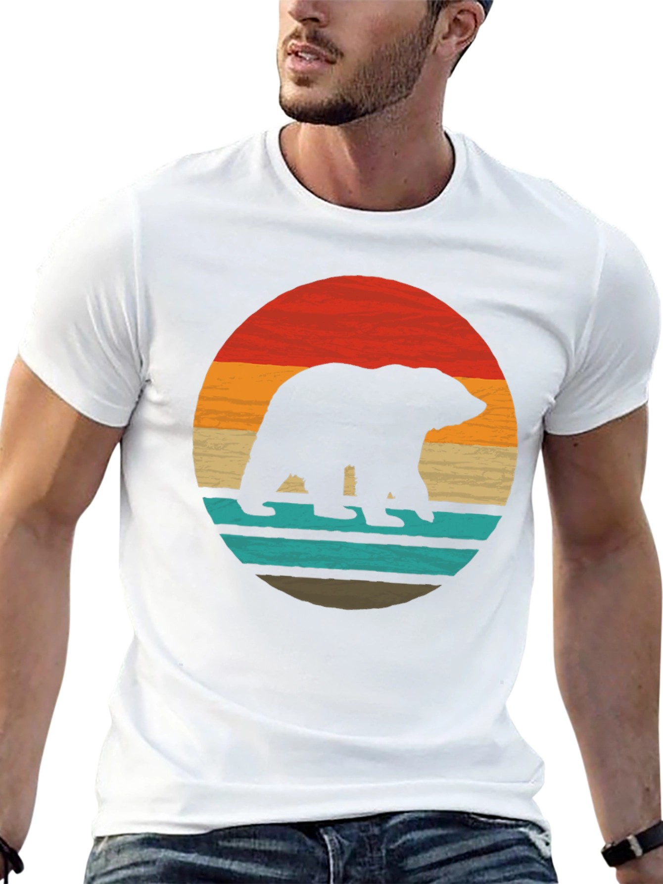 Retro Bear Silhouette Graphic Tee