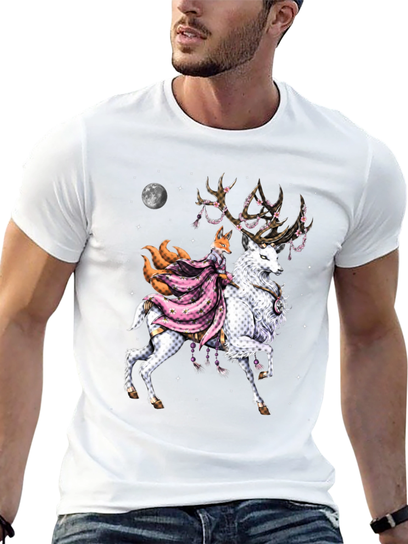 Fox & Deer Graphic Tee - Unique Design