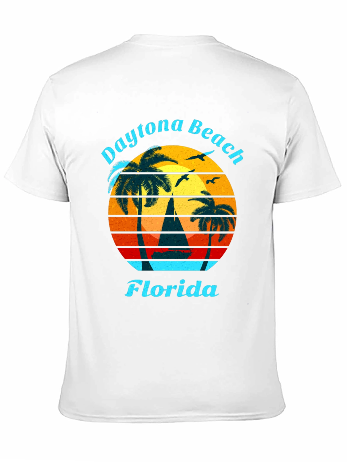 Daytona Beach Florida T-Shirt Retro Sunset Sailboat Tee