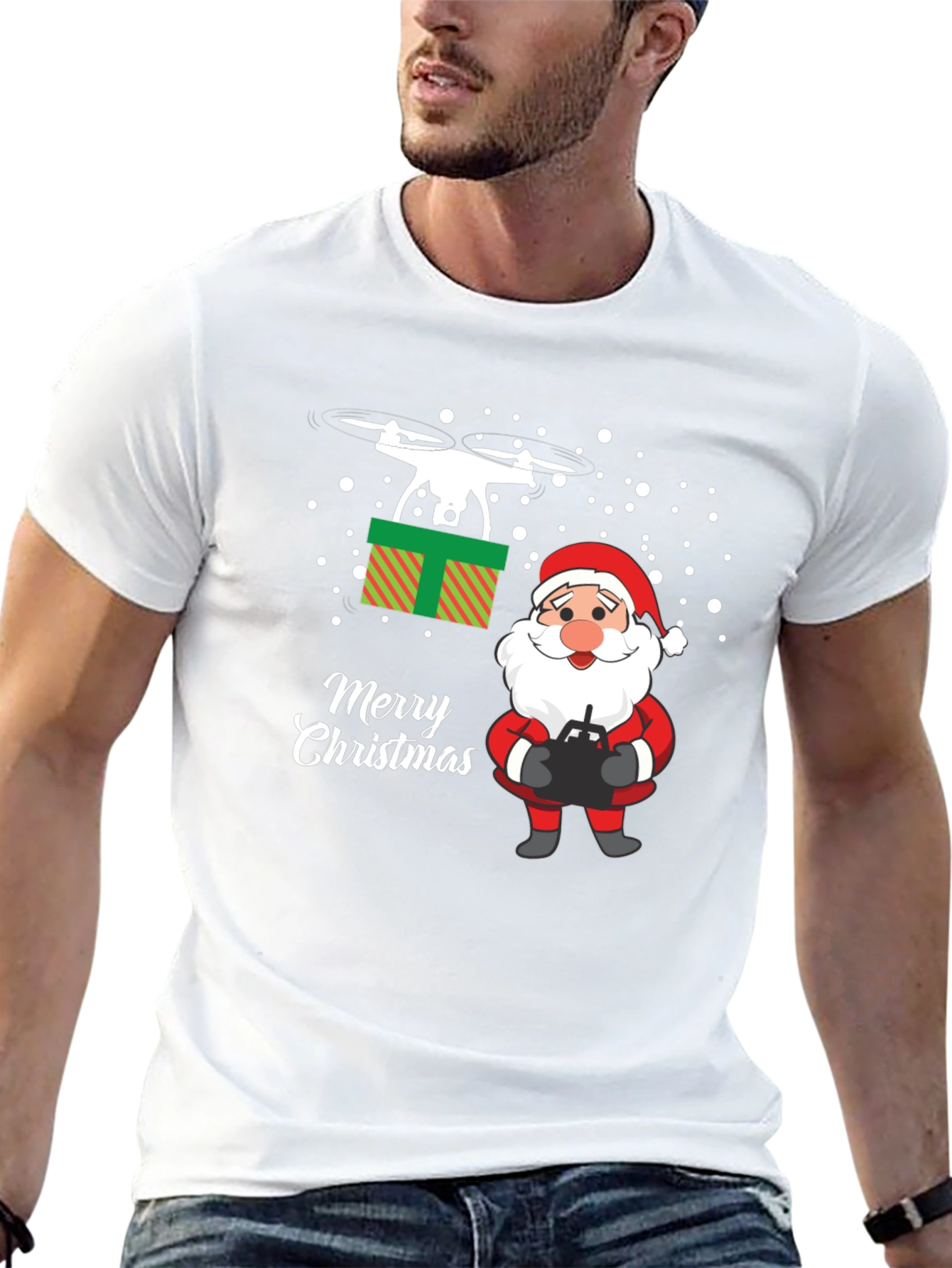 Santa Drone Delivery Christmas T-Shirt