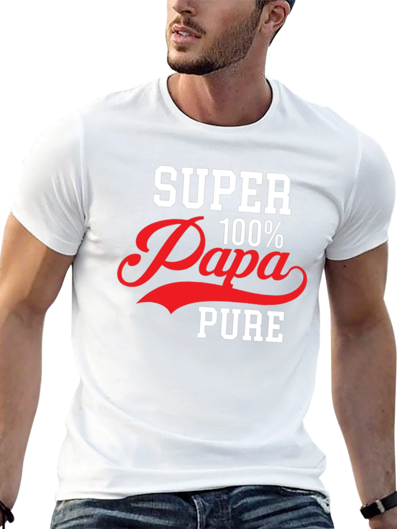 Super Papa 100% Pure Graphic T-Shirt - Black
