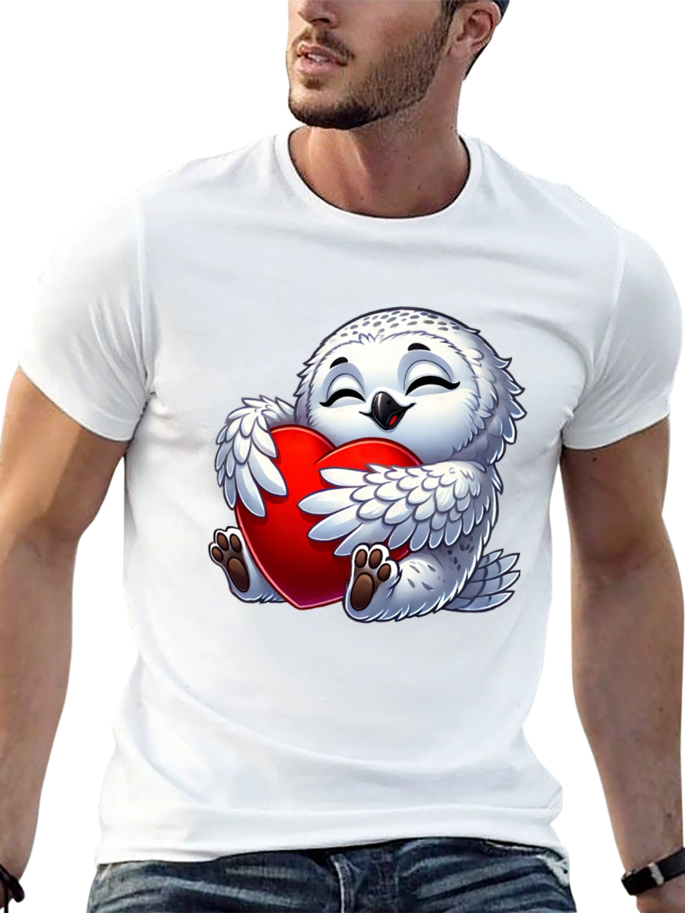 Cute Owl Heart Valentines Day T-Shirt