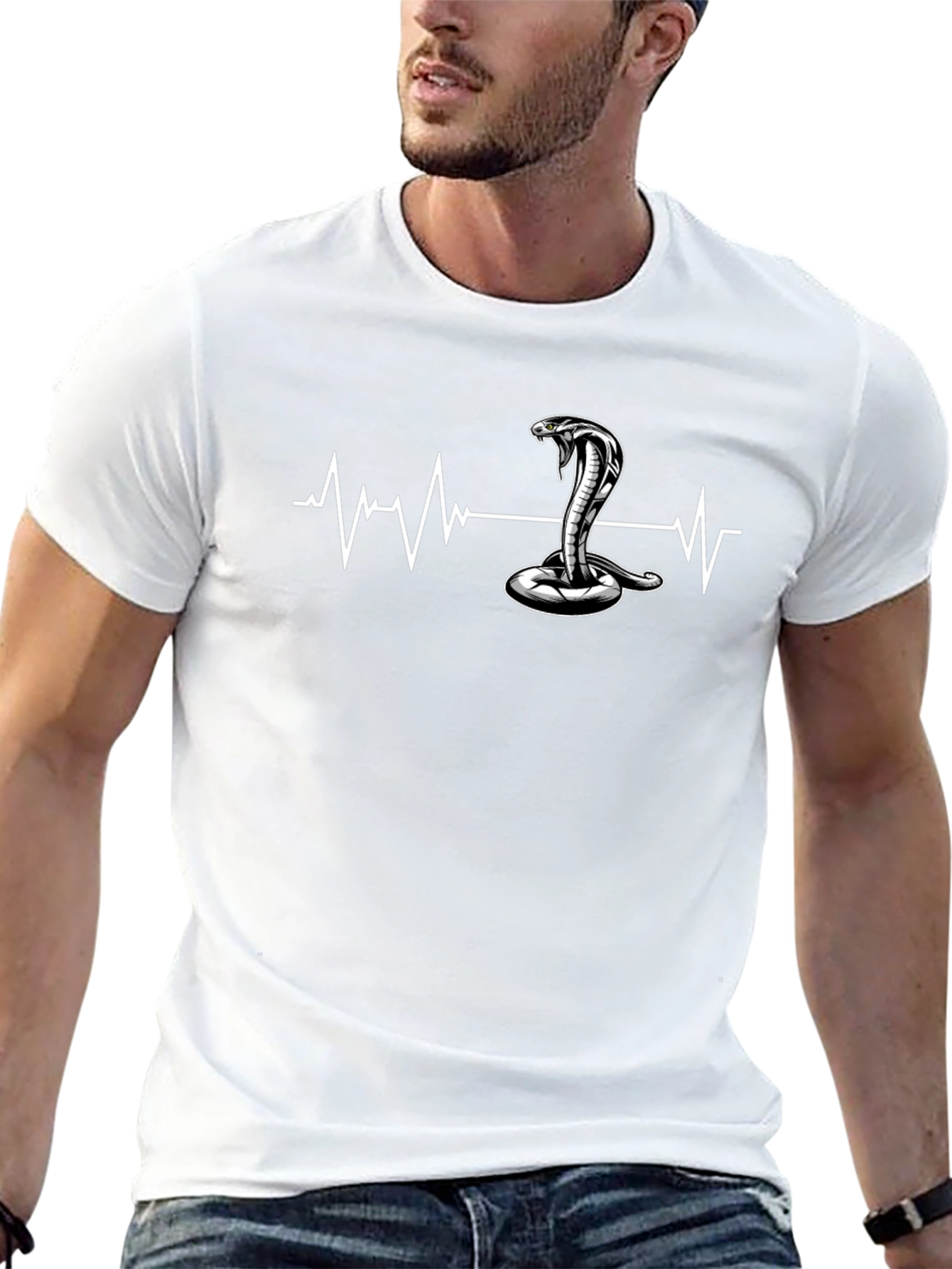 Cobra Heartbeat Graphic T-Shirt - Black