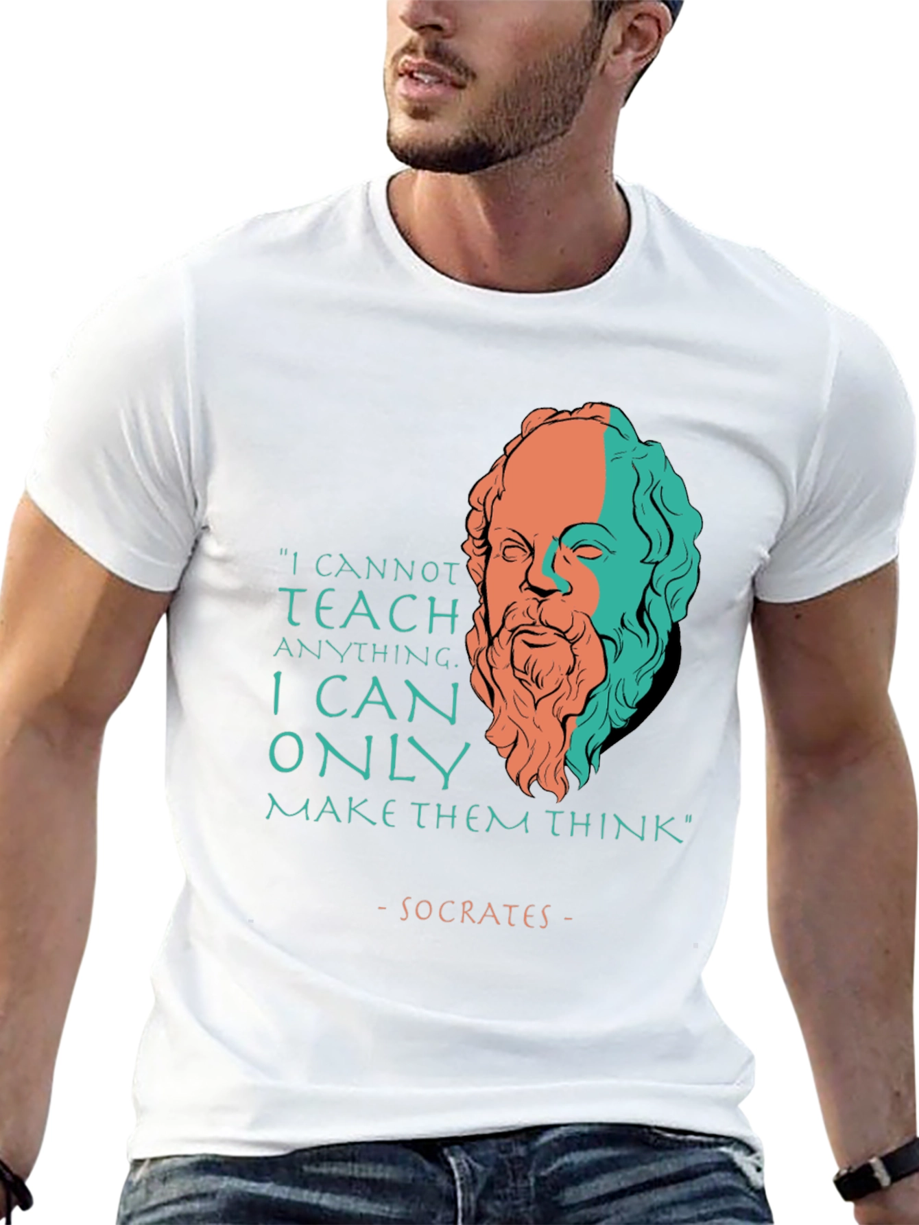Socrates Quote T-Shirt - Teach Think Philosophy Tee