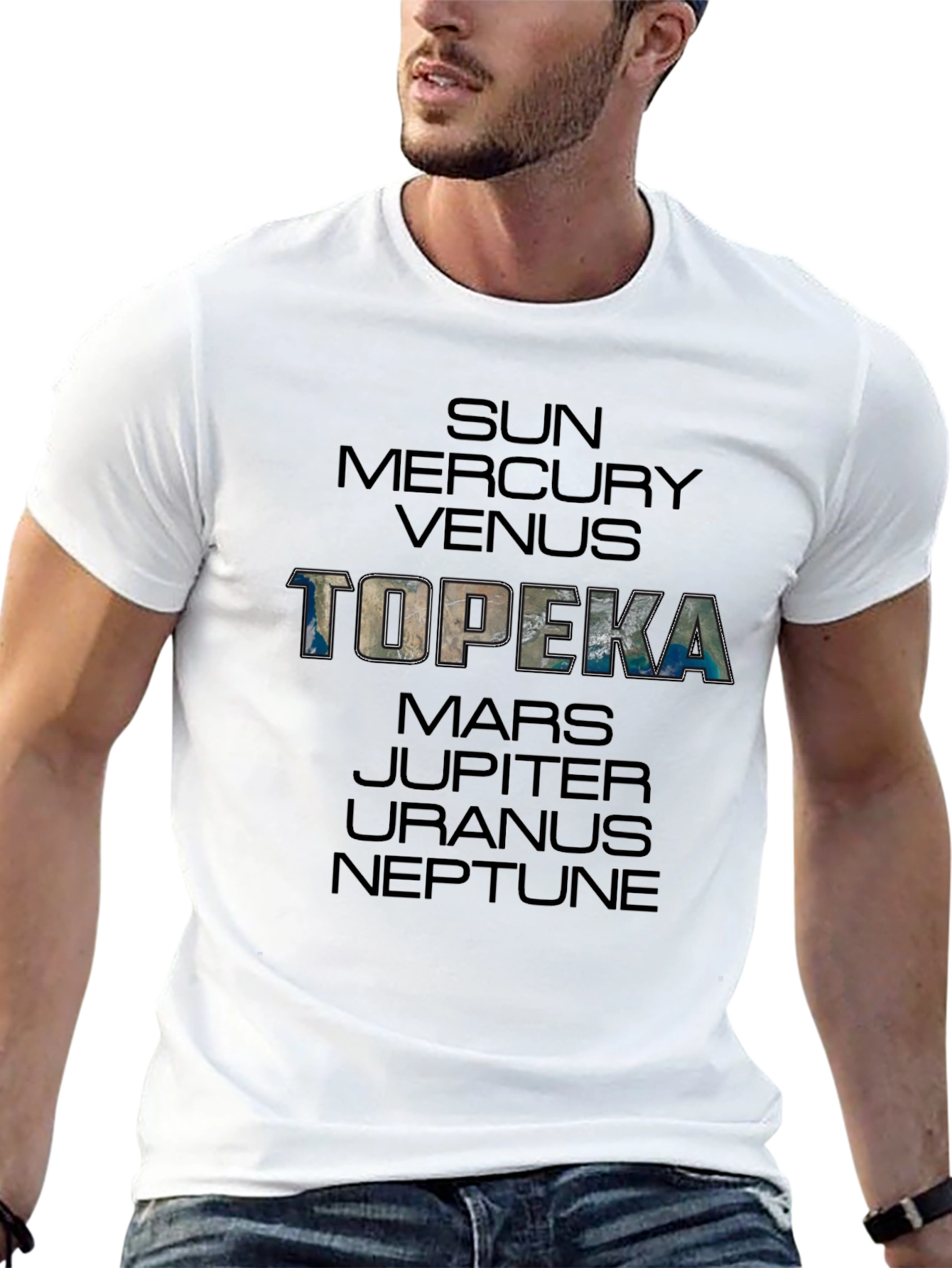 Planets of Topeka Mens Black T-Shirt