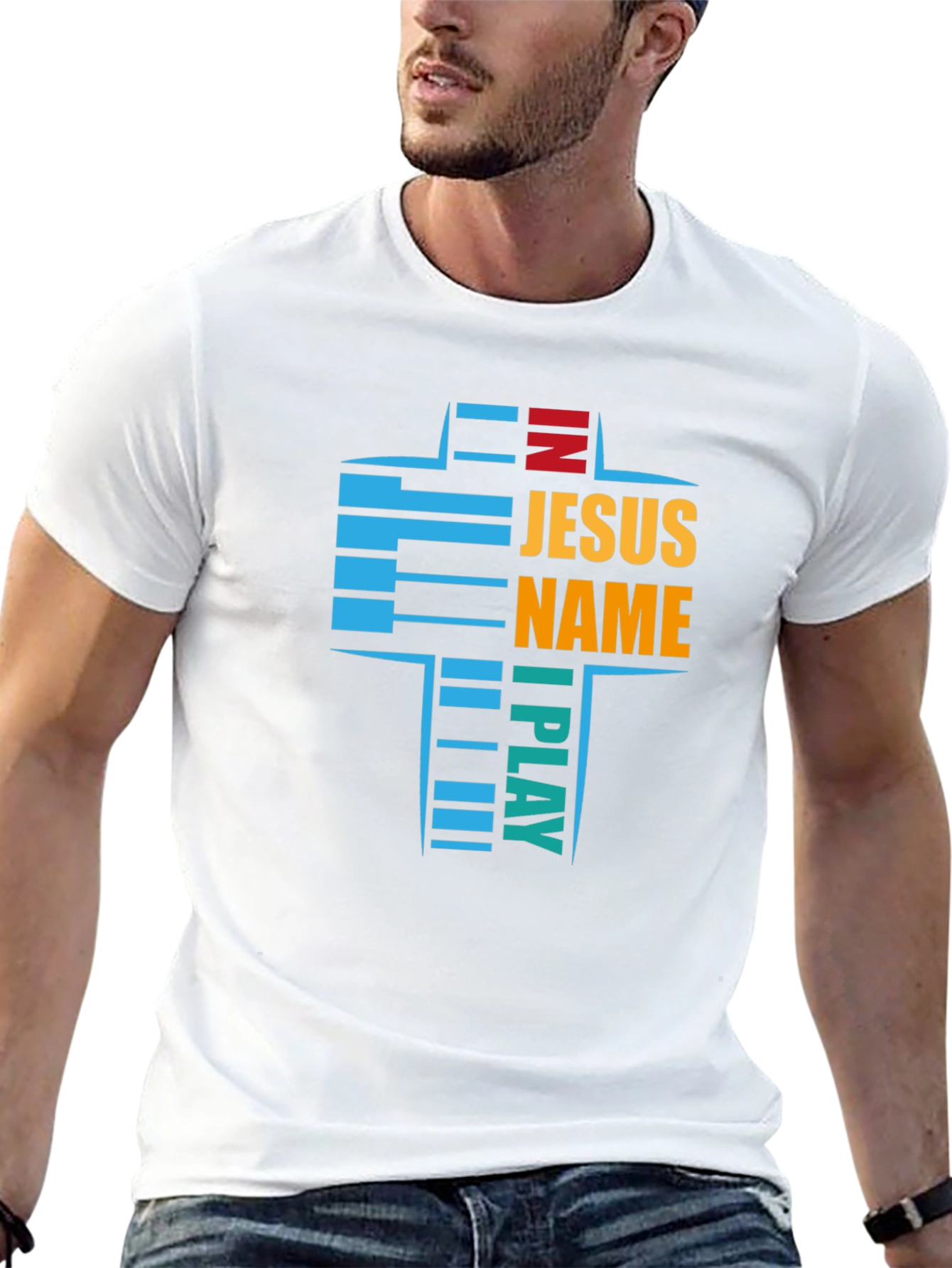 In Jesus Name I Play Graphic T-Shirt