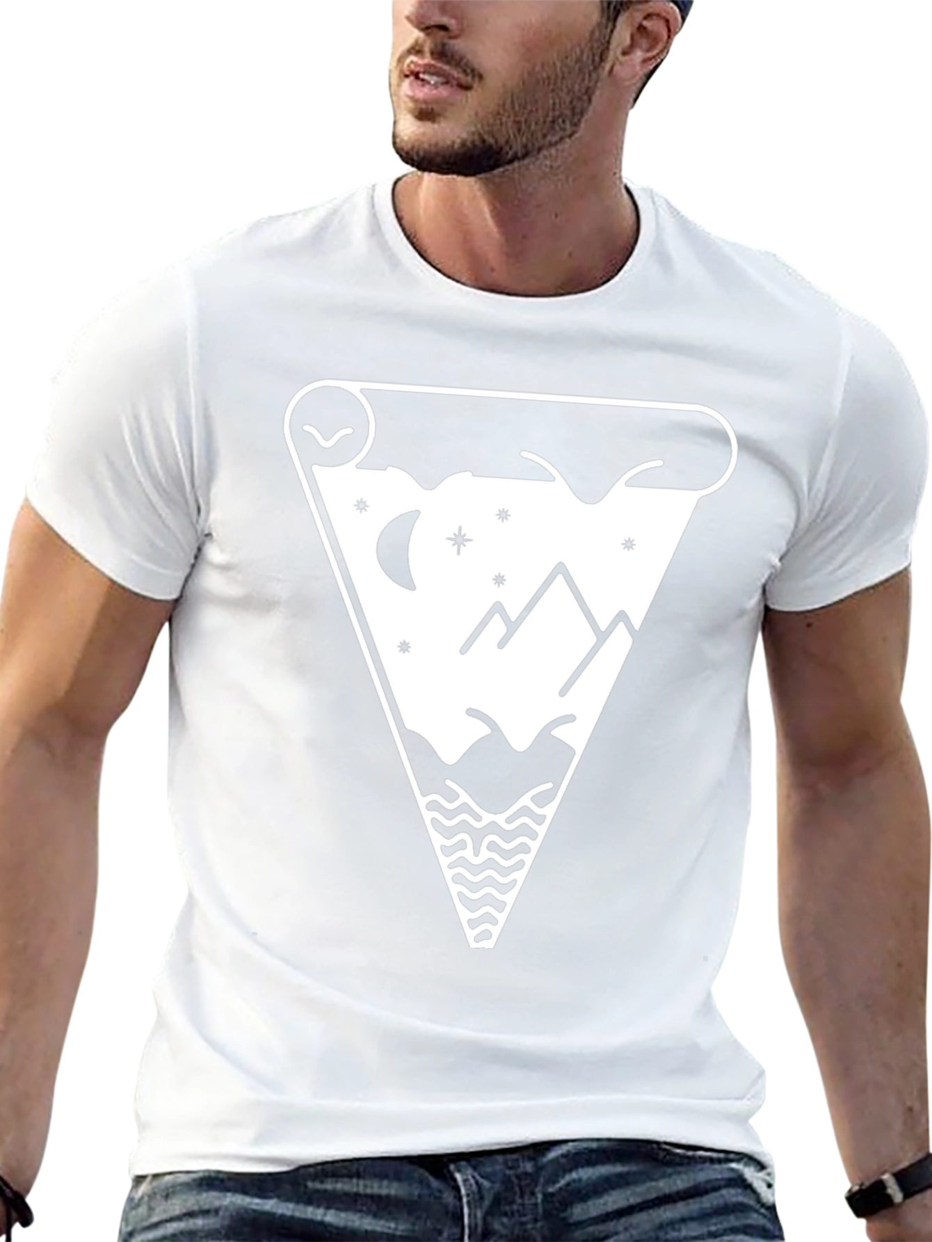 Mountainscape Graphic Tee - Black Cotton Blend