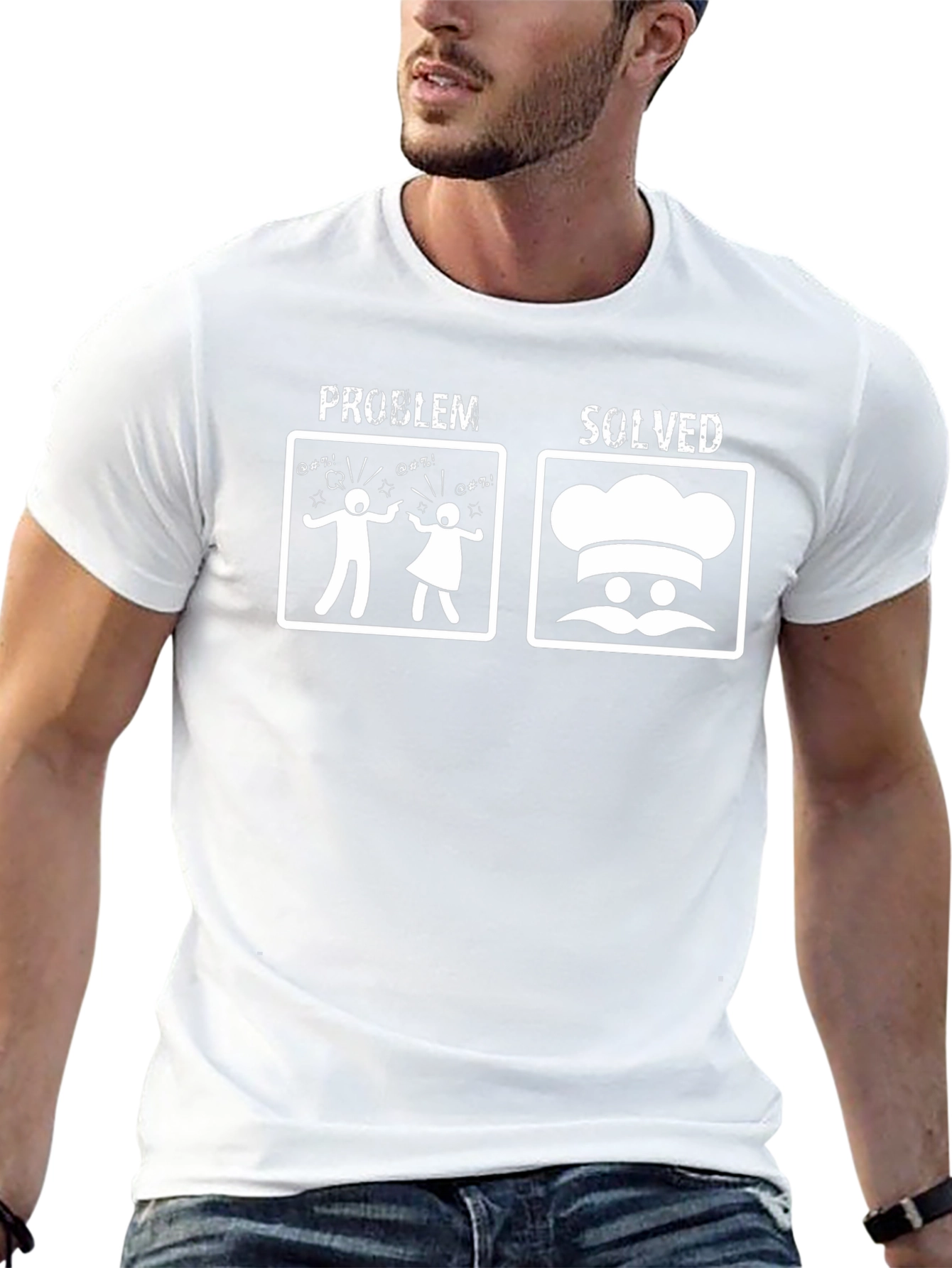 Problem Solved Chef T-Shirt Funny Cooking Tee