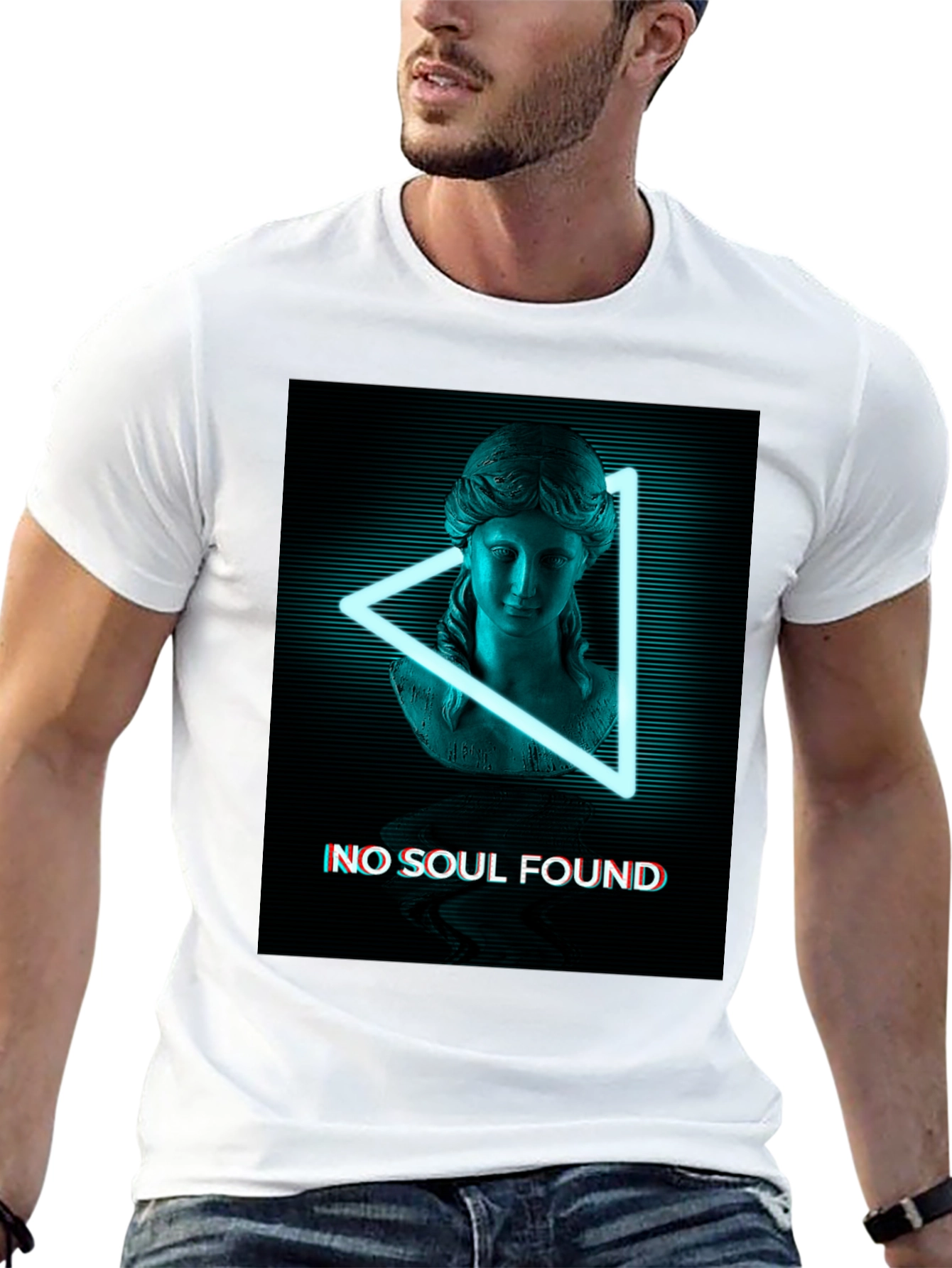 Neon Statue Graphic Tee - No Soul Found T-Shirt