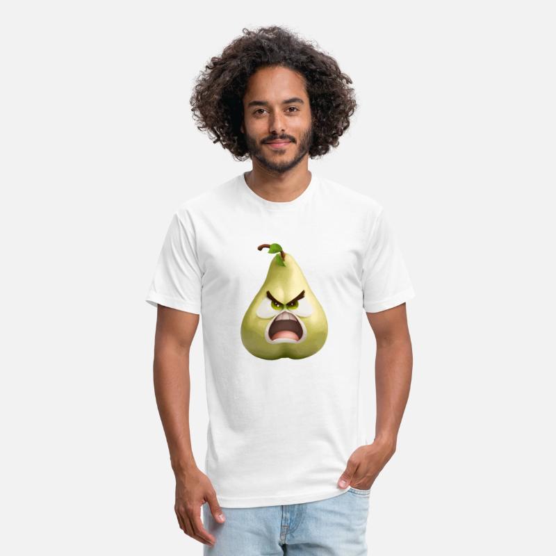 A pear with angry face cartoon style