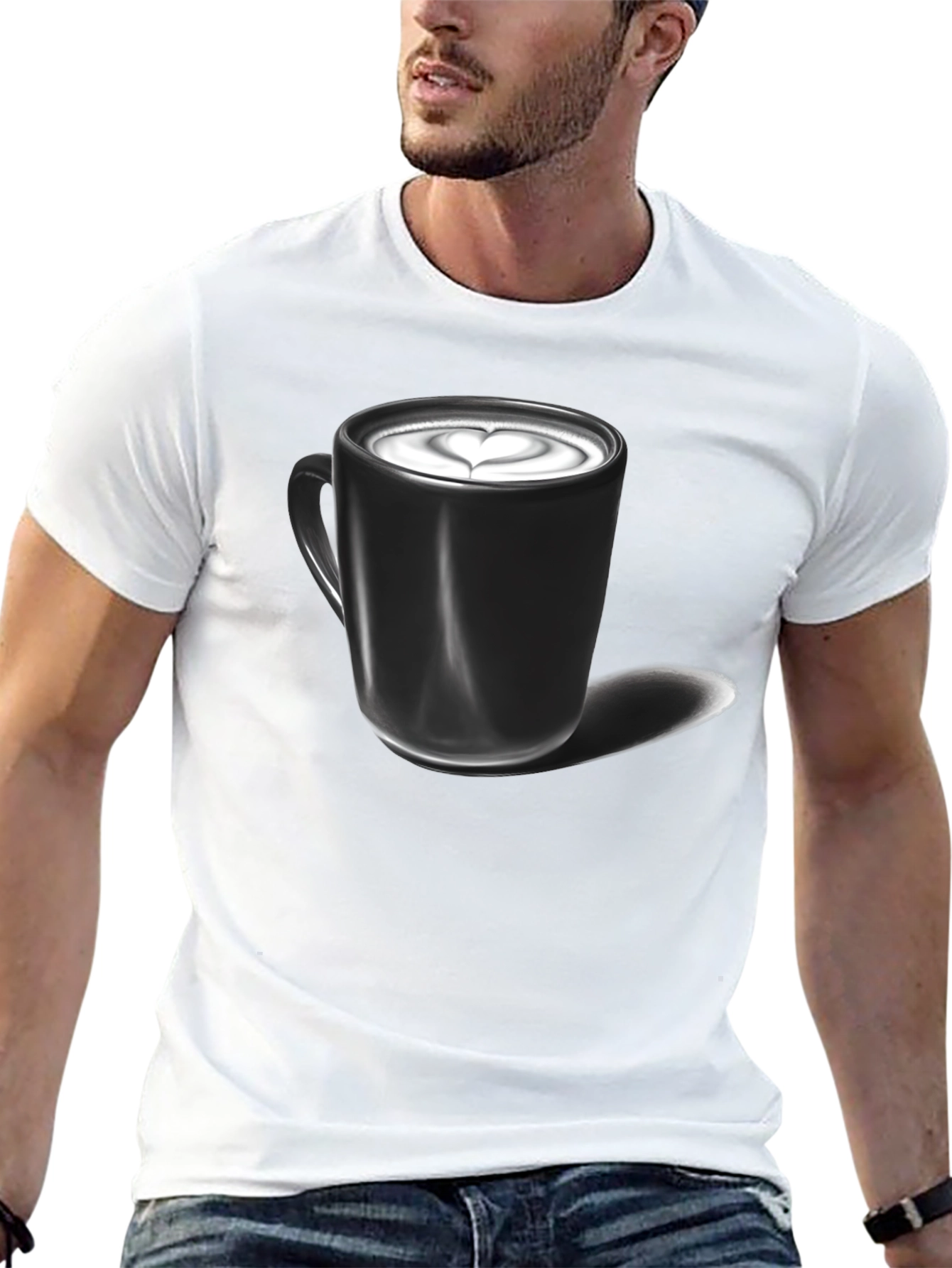 Latte Art Graphic Tee - Coffee Lover Shirt