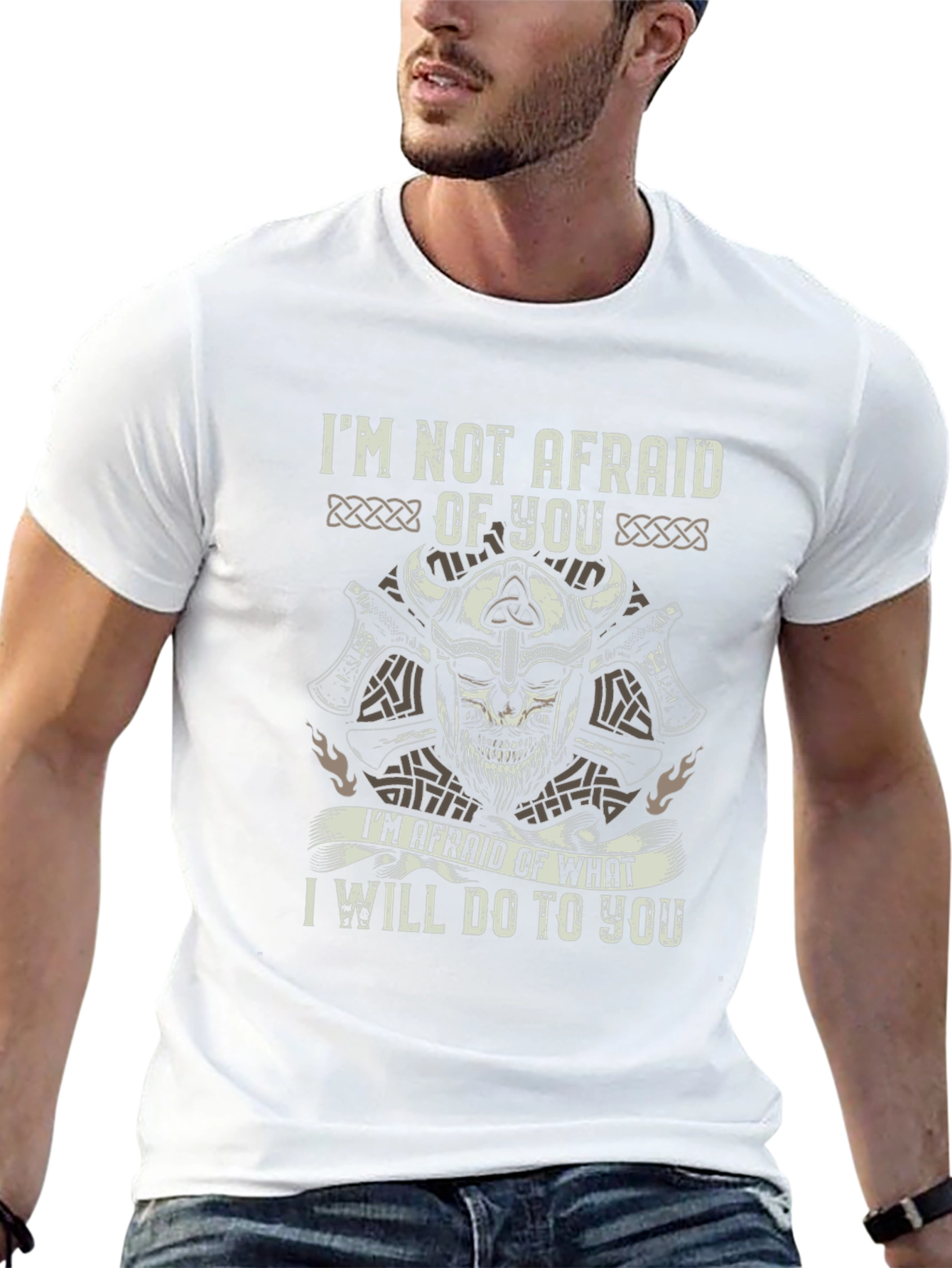 Viking Skull Graphic Tee - Not Afraid
