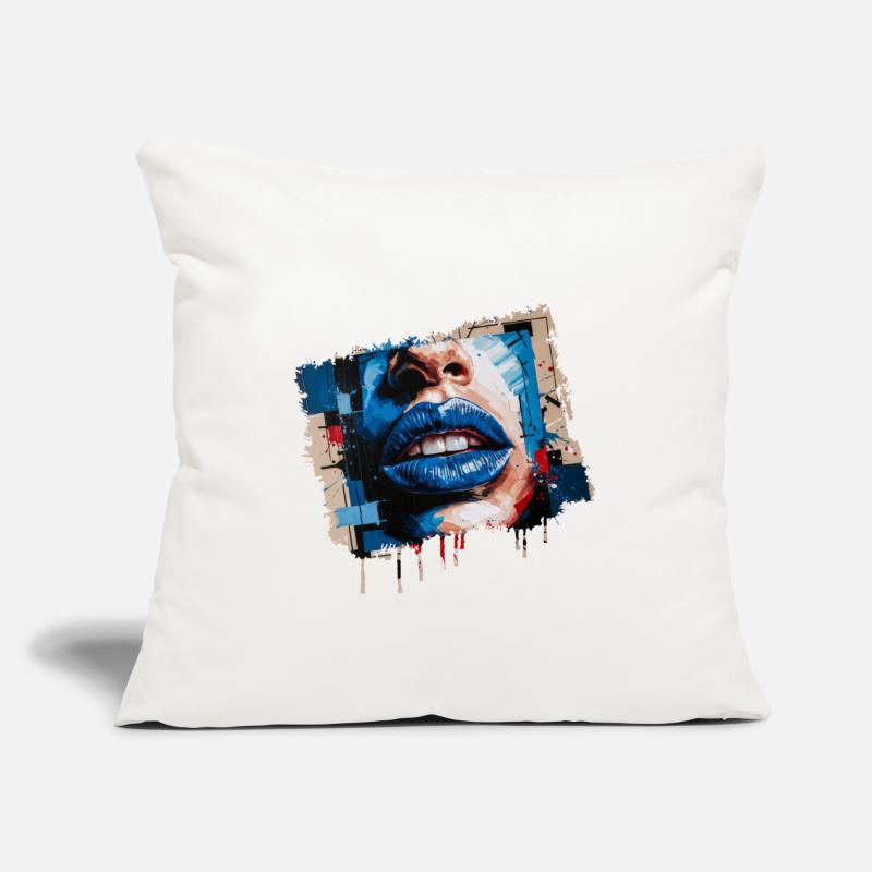 Abstract lips painted with a colorful brush