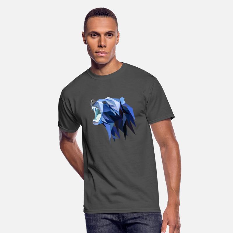 Abstract Polygon Grizzly Bear Blue