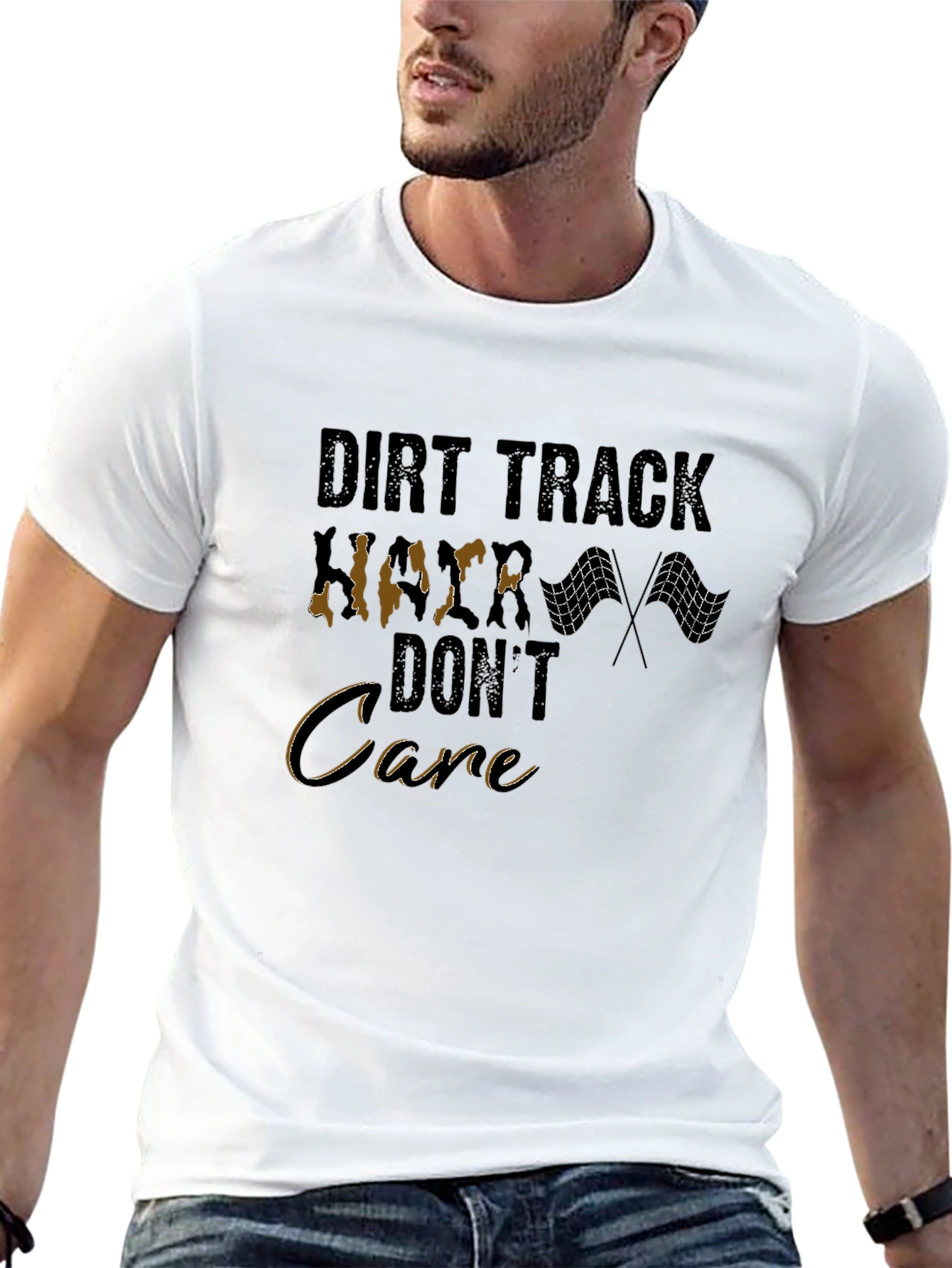 Dirt Track Racer Graphic Tee - Dont Care