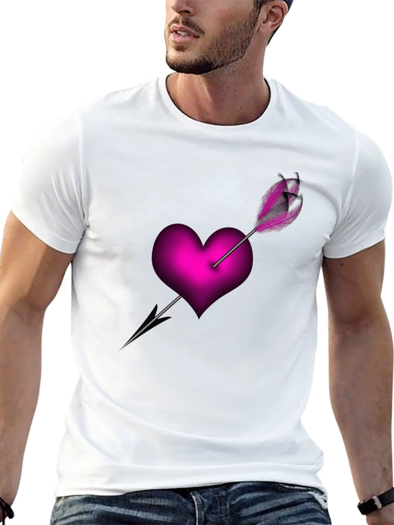 Heart Arrow Graphic Tee - Black