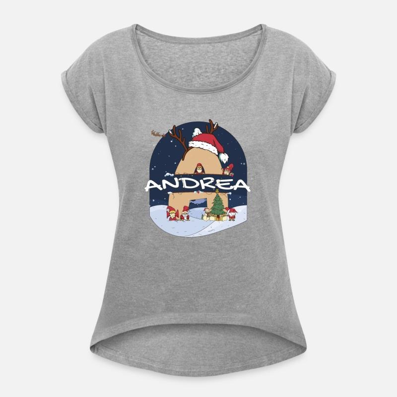 Awesome Andrea Name w Santa Hat in Xmas Theme
