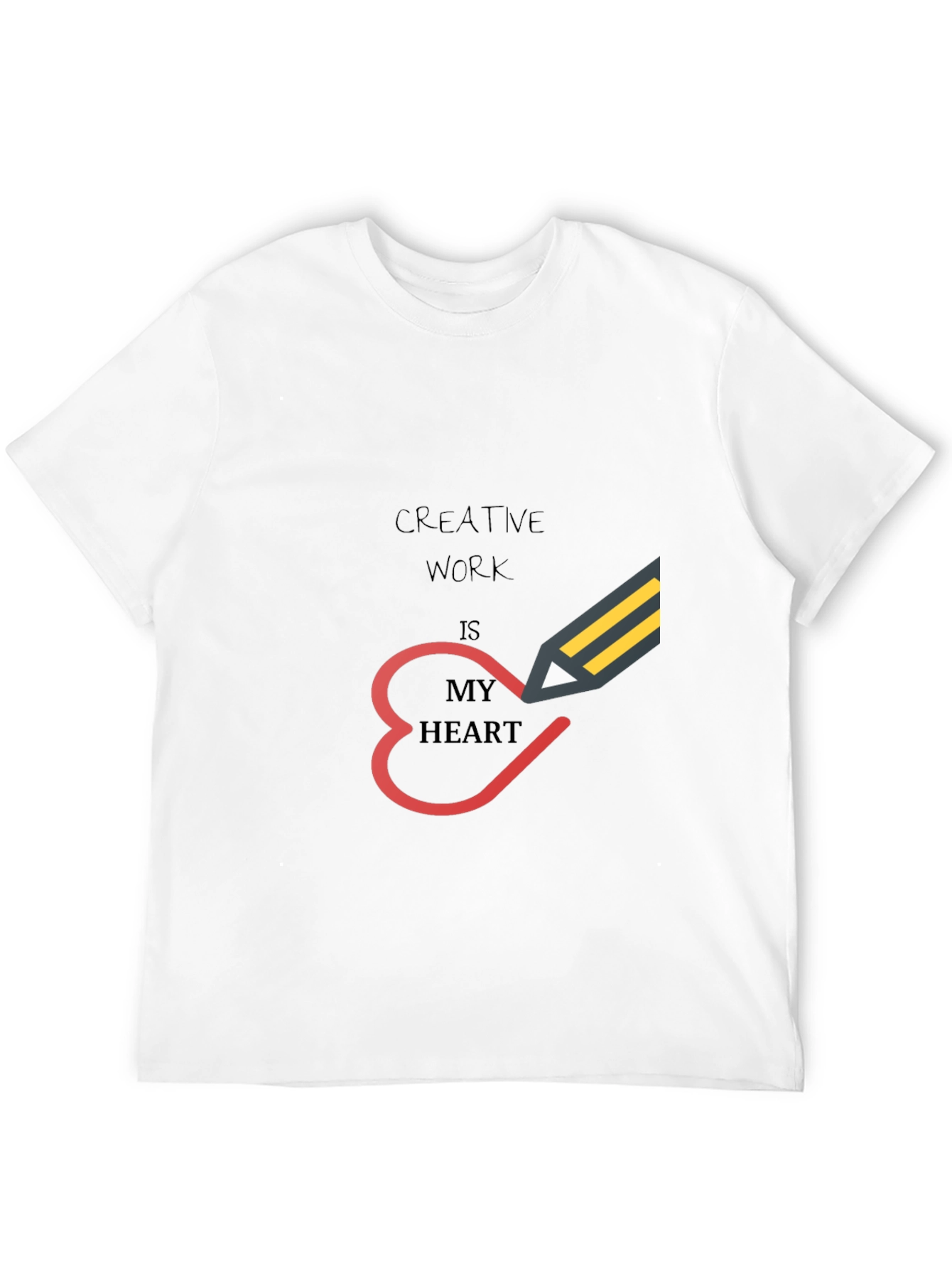 Creative Work Heart T-Shirt - Artistic Design
