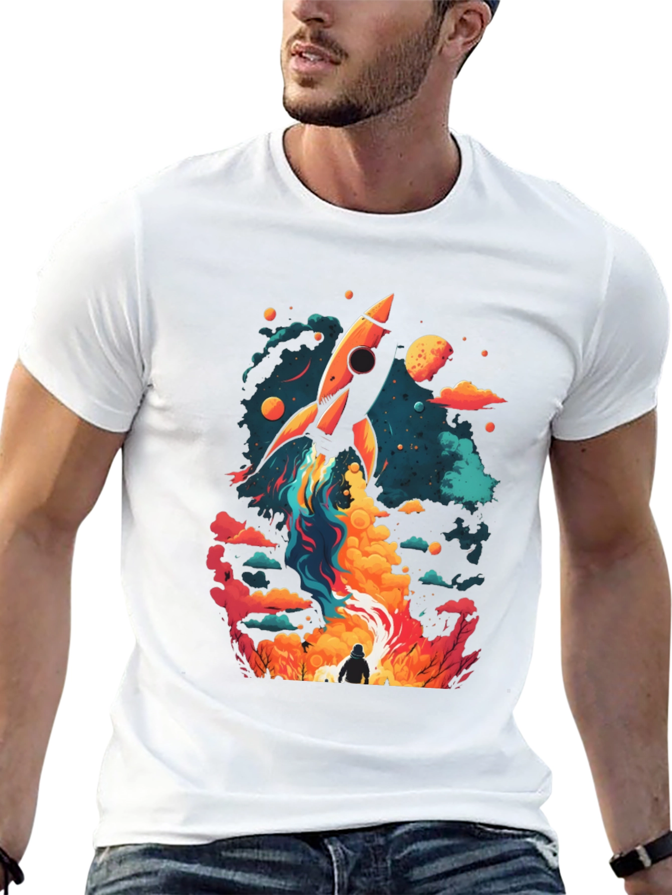 Rocket Launch Graphic Tee - Space Adventure Shirt