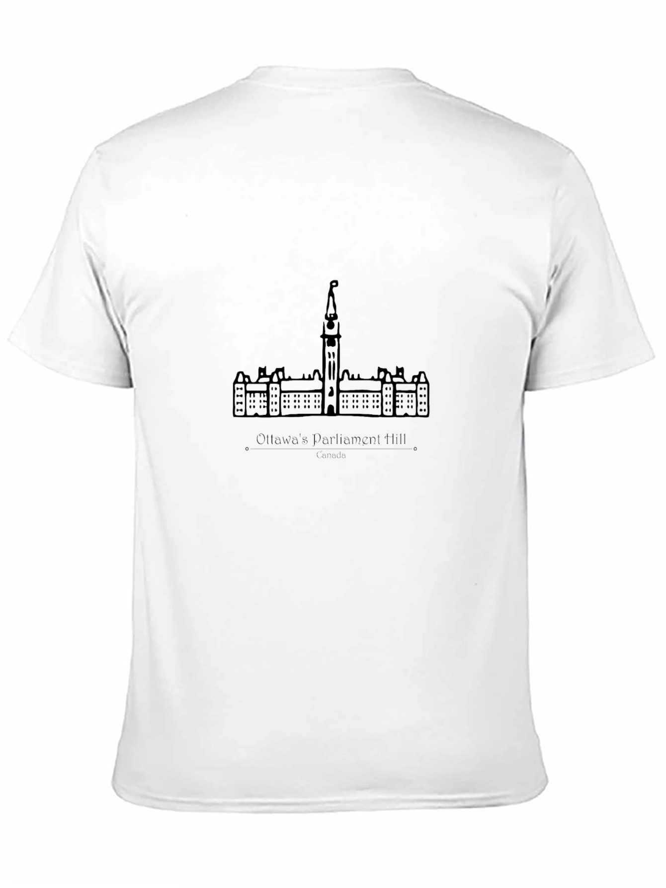 Ottawa Parliament Hill Outline Black T-Shirt