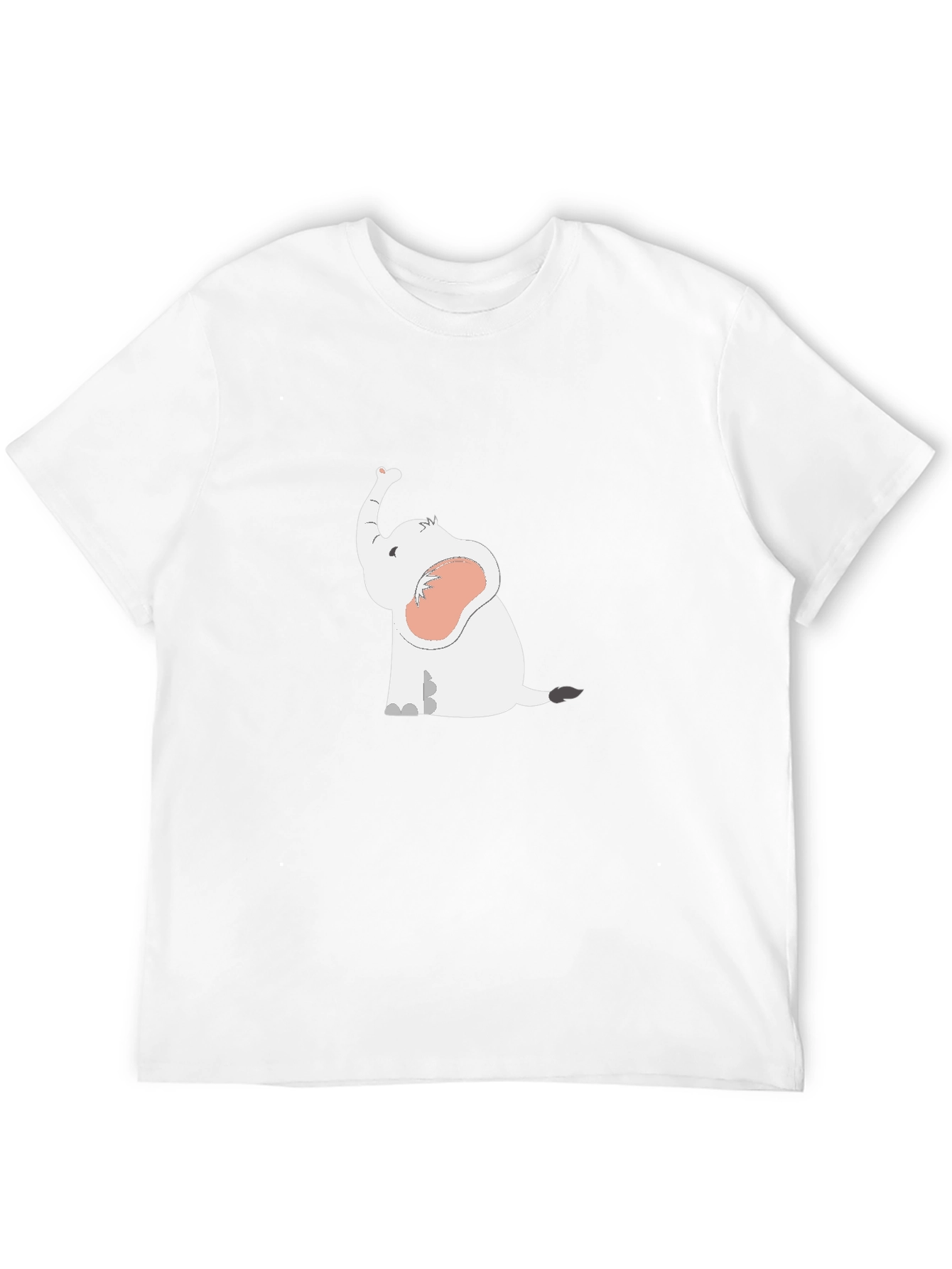 Cute Elephant Graphic T-Shirt - Black
