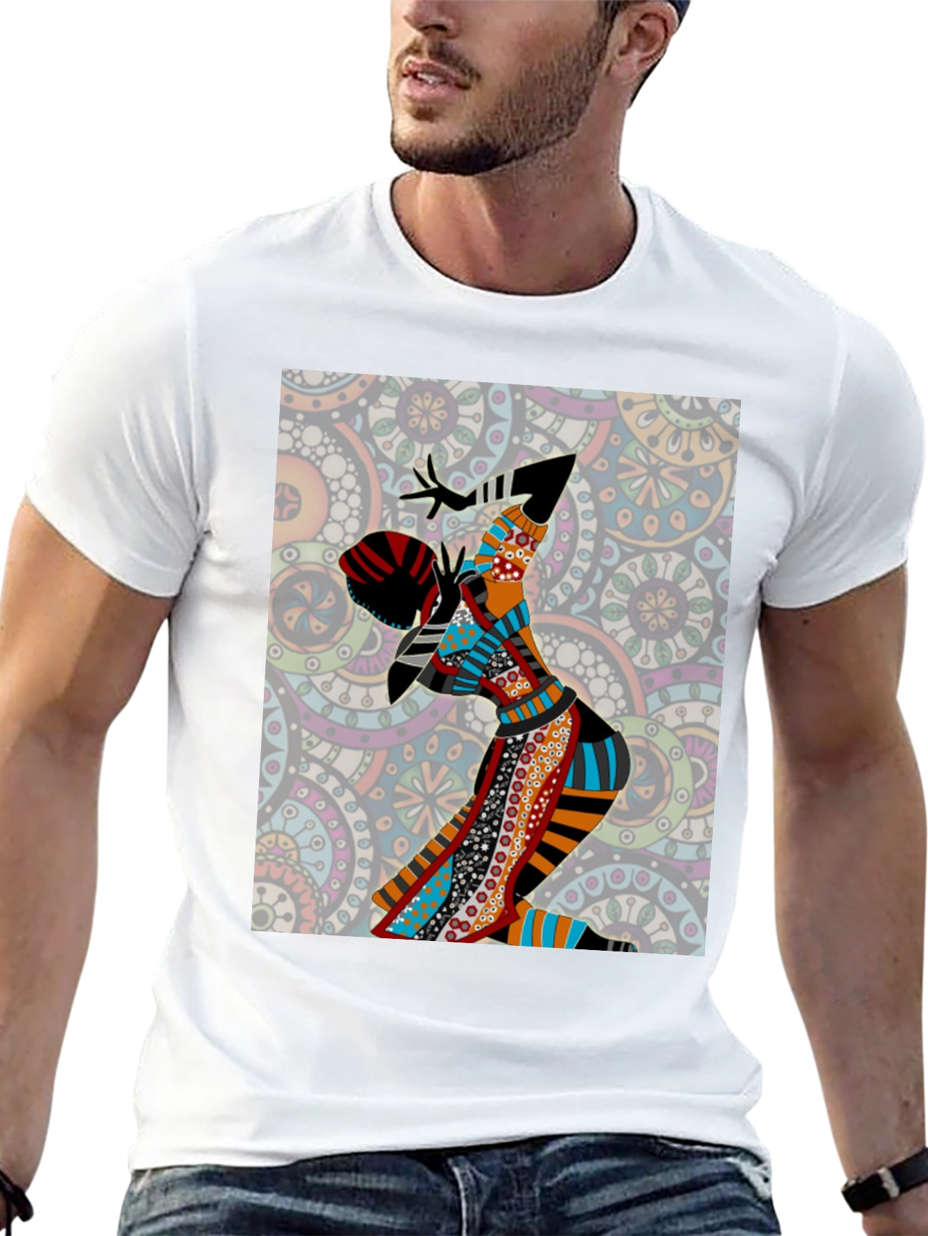 Abstract Art Print Black T-Shirt
