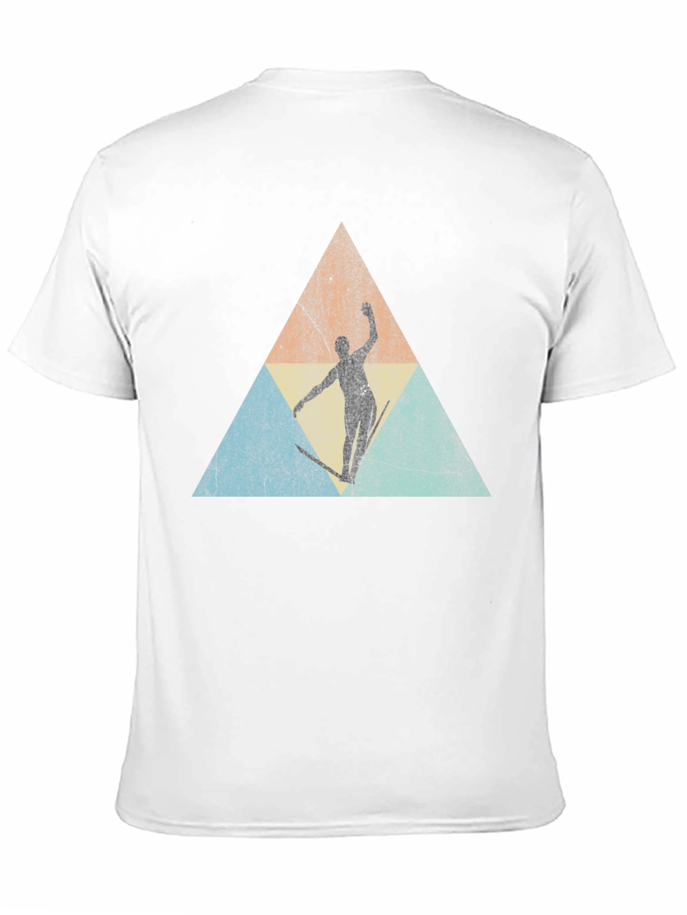 Retro Skier Triangle Graphic T-Shirt