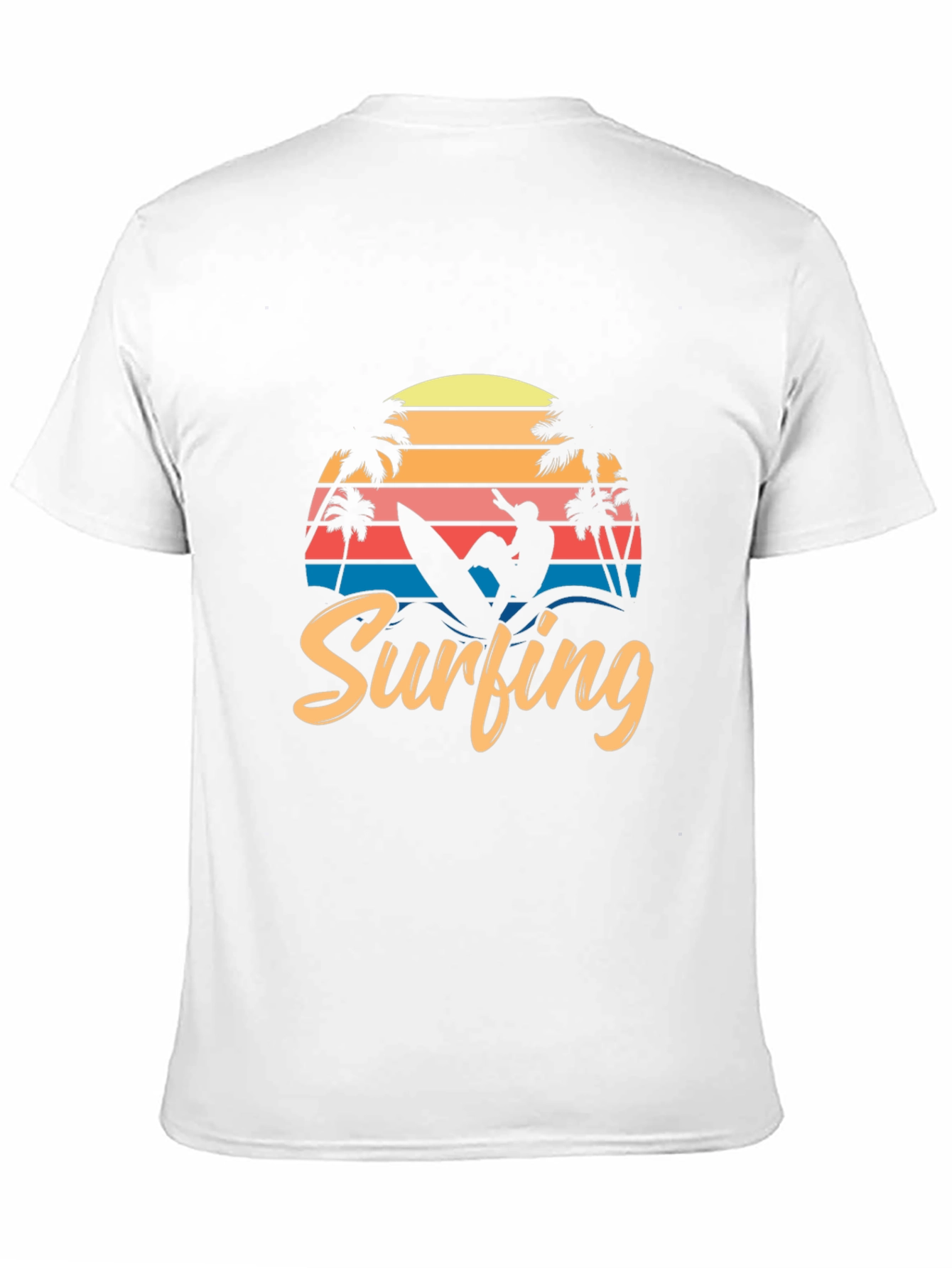 Surfing Retro Black T-Shirt
