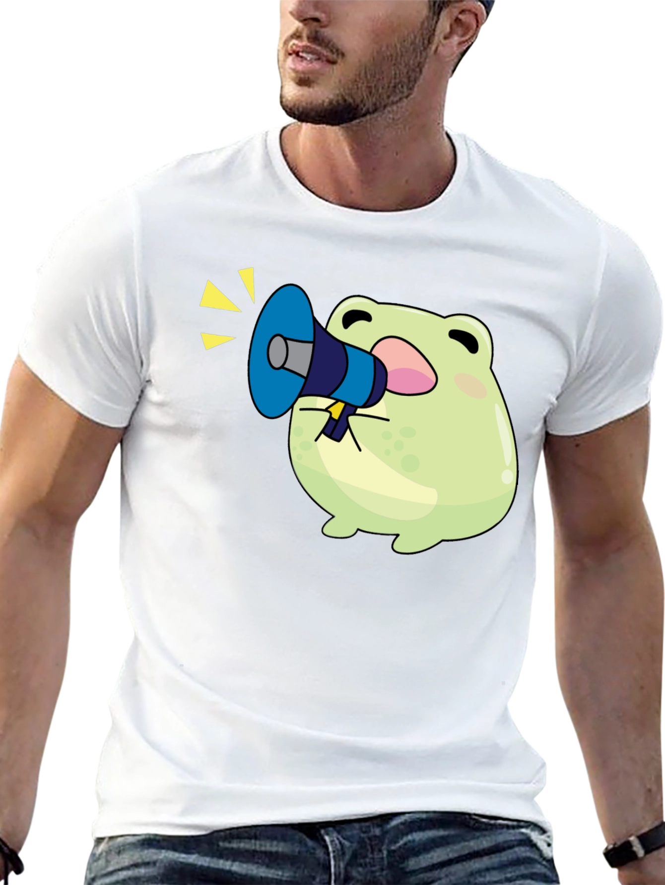 Frog with Megaphone T-Shirt - Black Graphic Tee