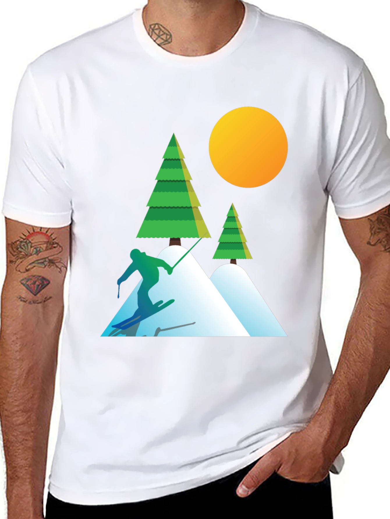 Ski Graphic T-Shirt - Mountain Adventure Tee