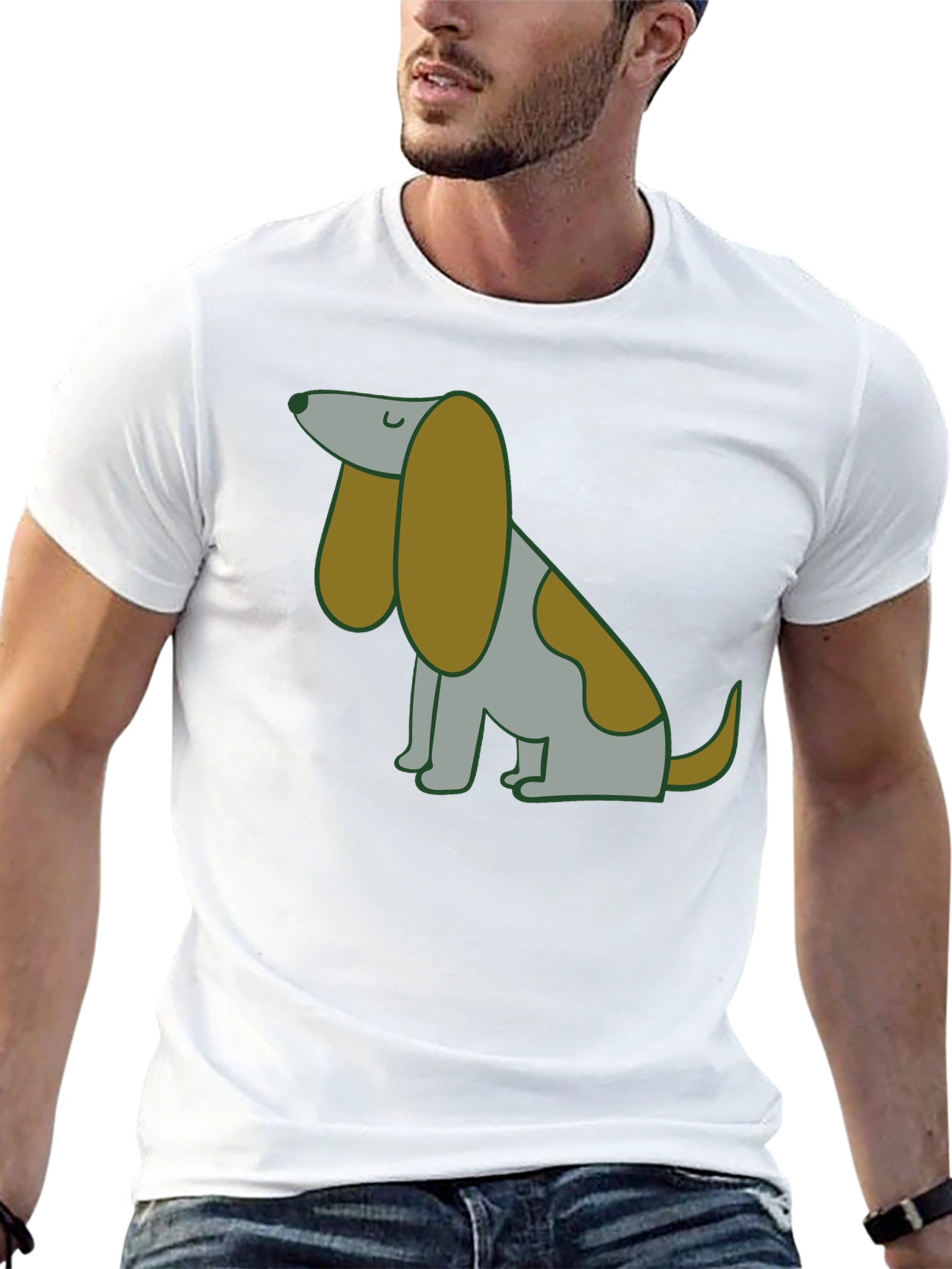 Cute Cartoon Dog Graphic T-Shirt
