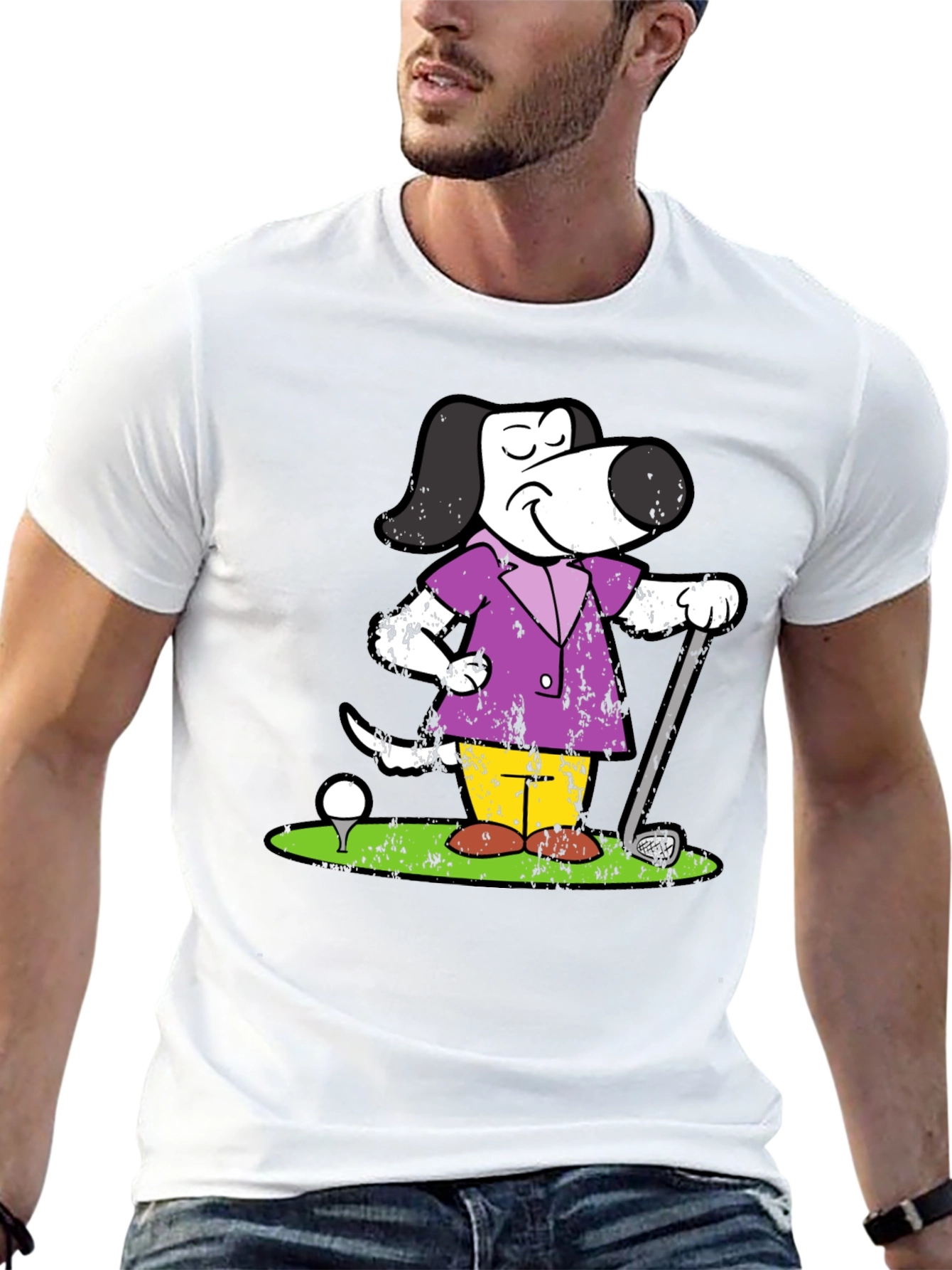 Cartoon Dog Golf T-Shirt