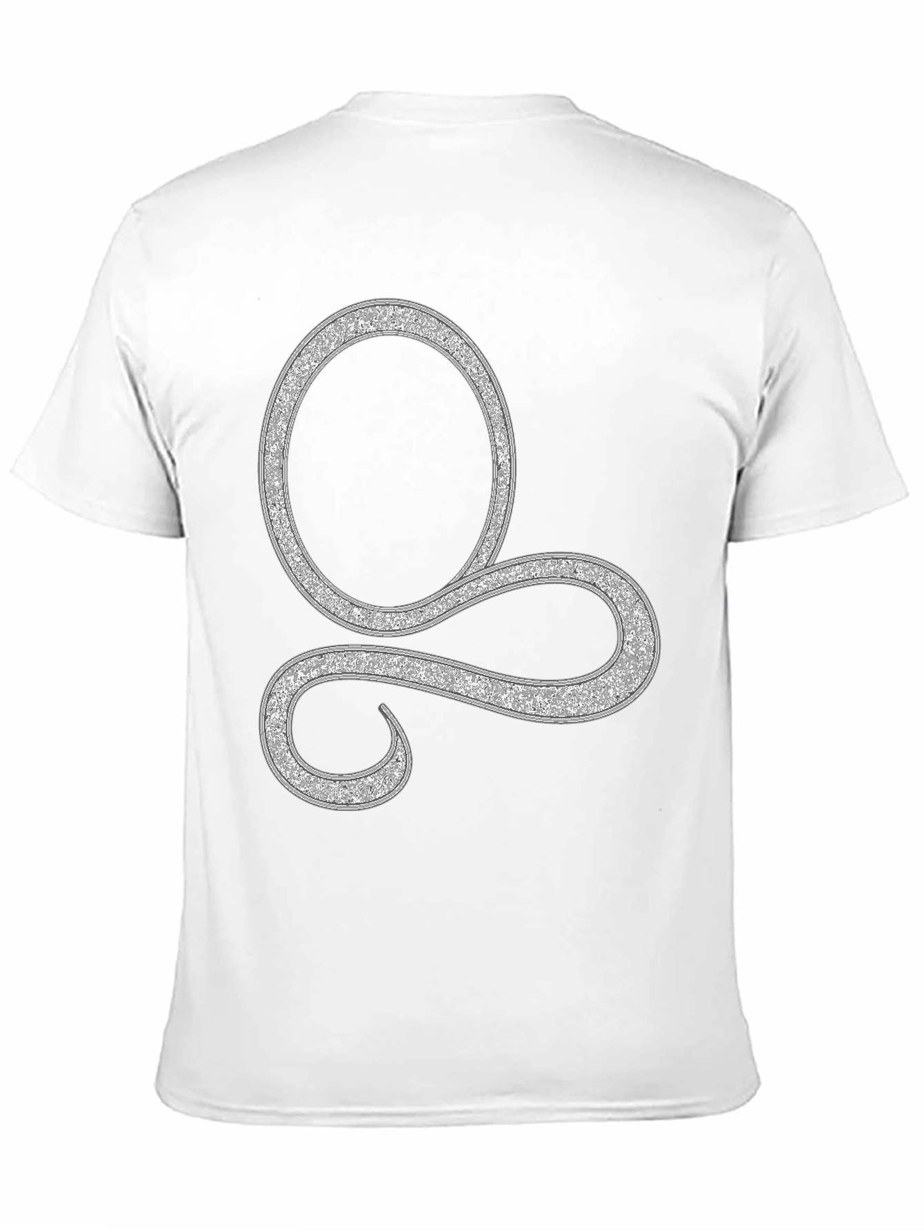 Black T-Shirt with Glittering Silver Symbol