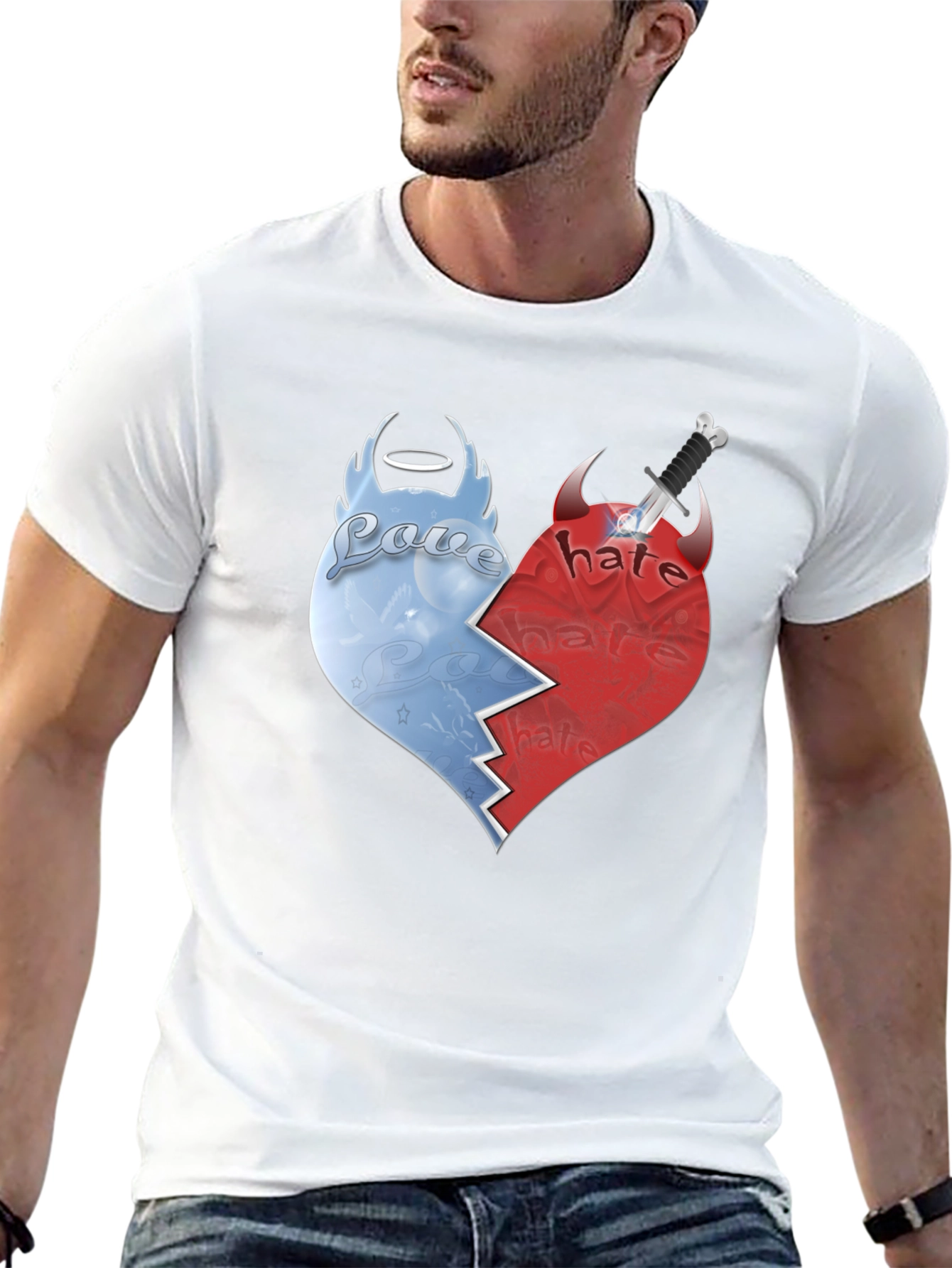 Love vs Hate Graphic T-Shirt