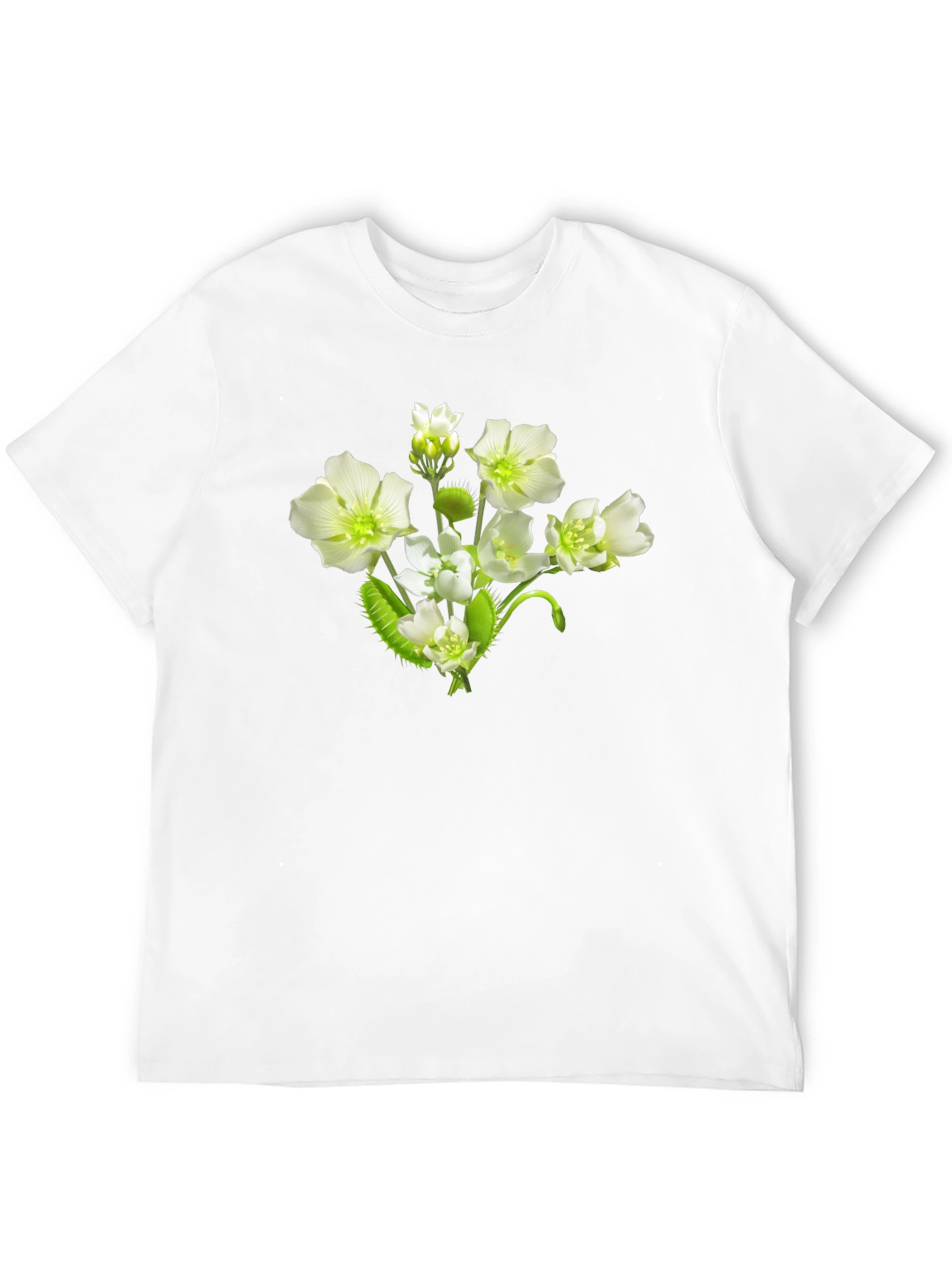 Venus Flytrap Flower Graphic Tee - Black