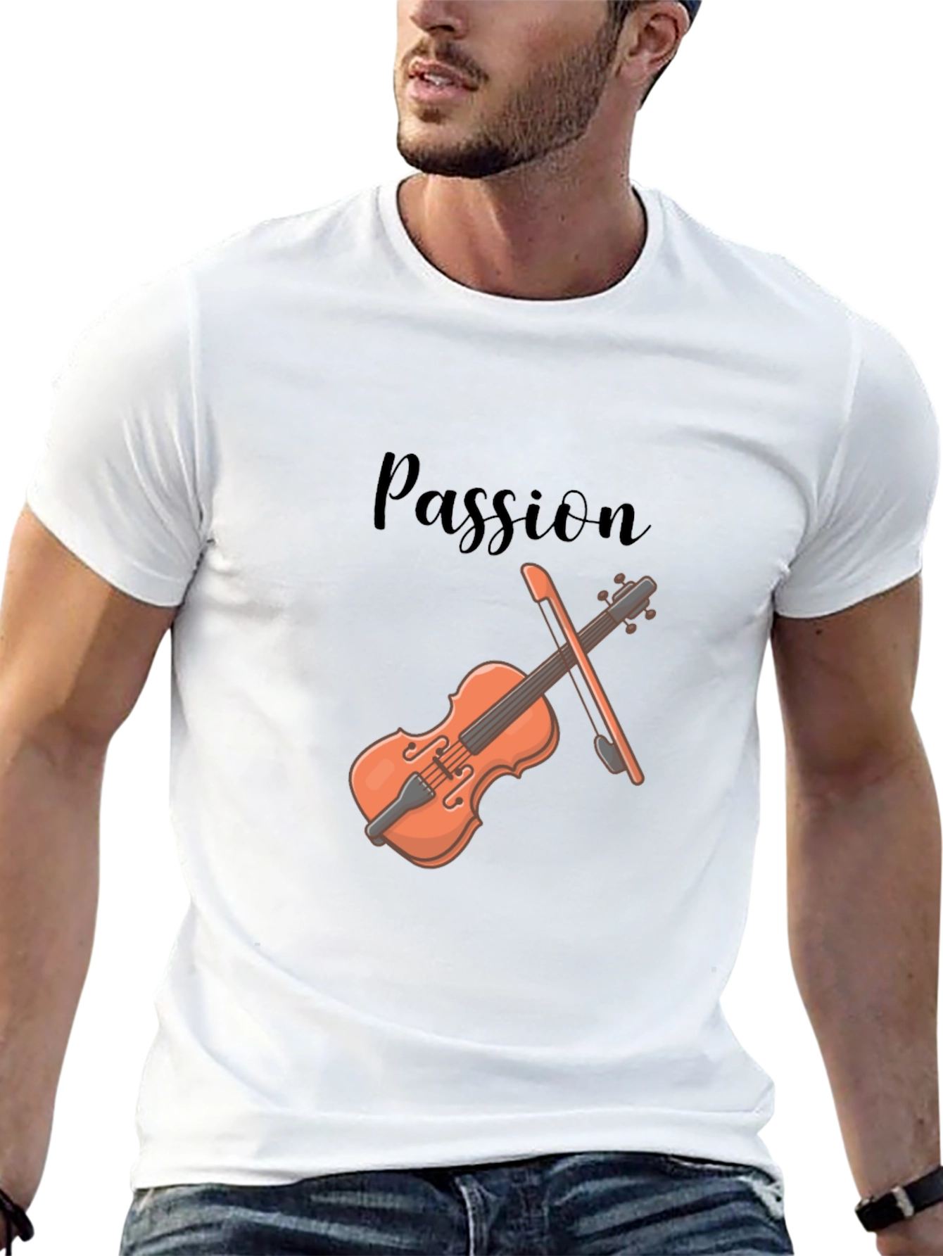 Passion Violin Graphic Tee - Stylish Musicians T-Shirt