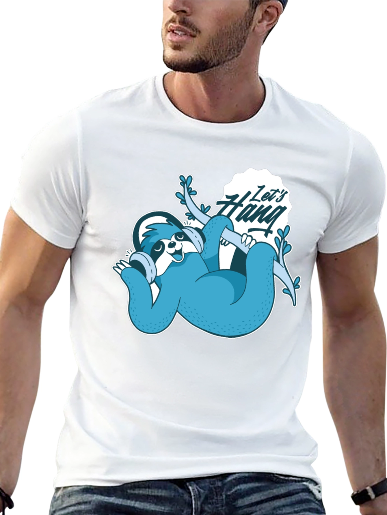 Cool Sloth Lets Hang Graphic Tee