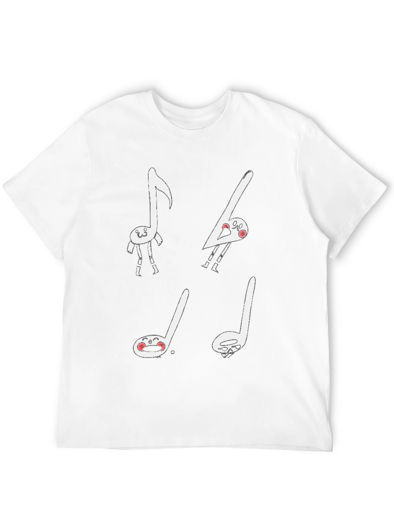 Funny Music Note Graphic Black T-Shirt